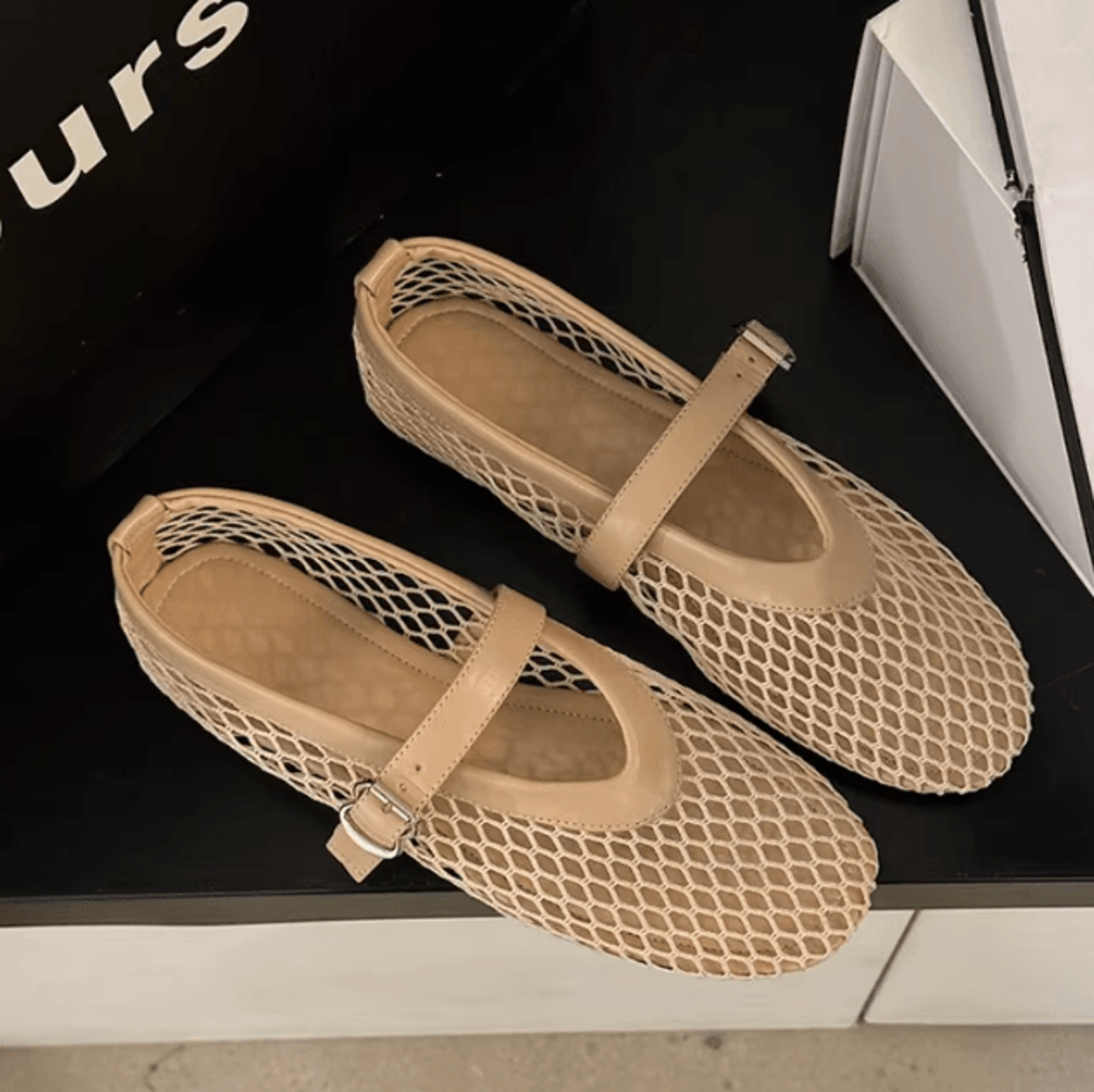 women breathable mesh ballet flats comfortable slip on daily walking shoes