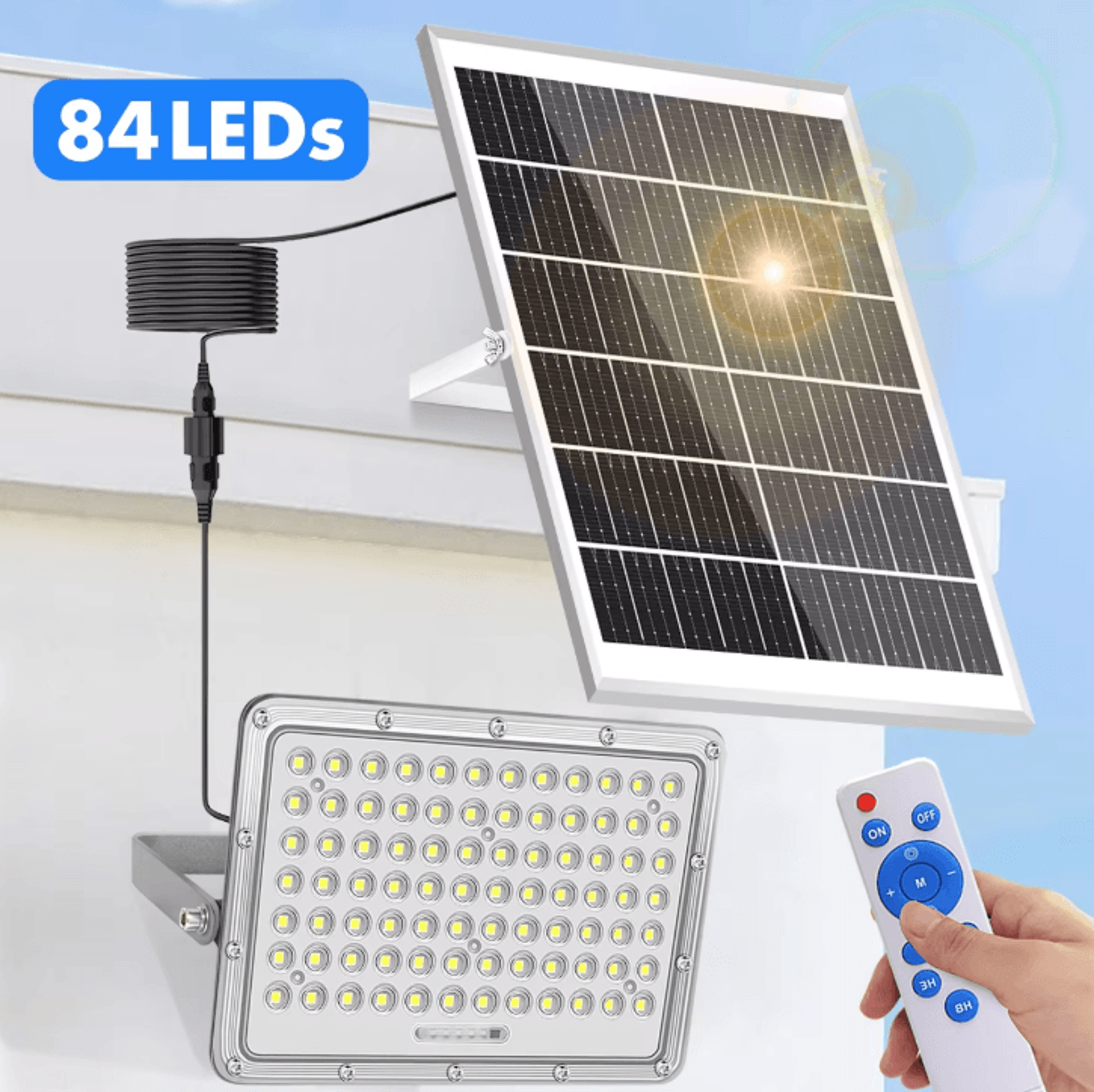200w solar street light waterproof outdoor led flood light with light sensor solar security lighting