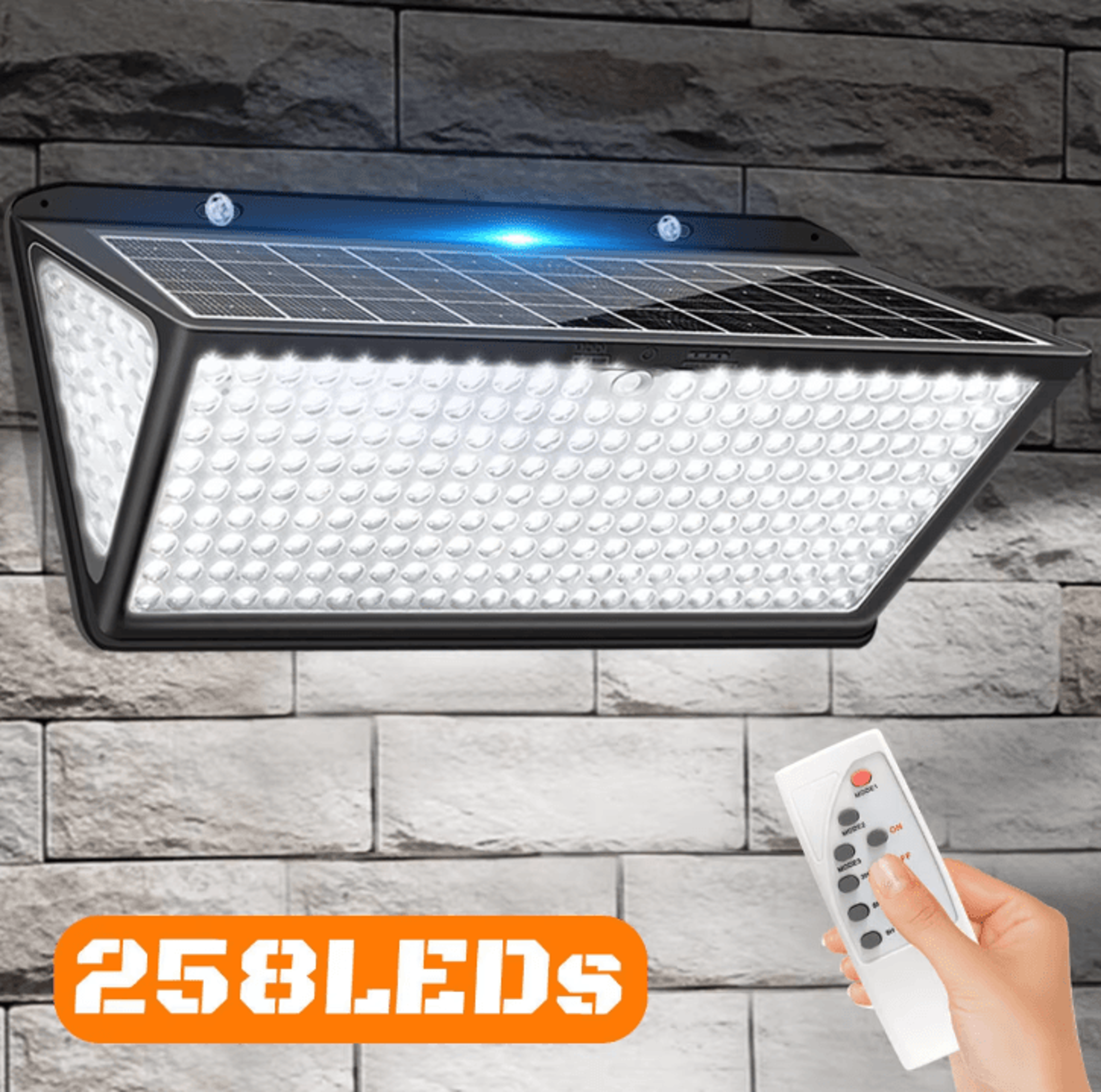 super bright solar outdoor wall lamp solar powered flood lights with 3 modes ip65 waterproof