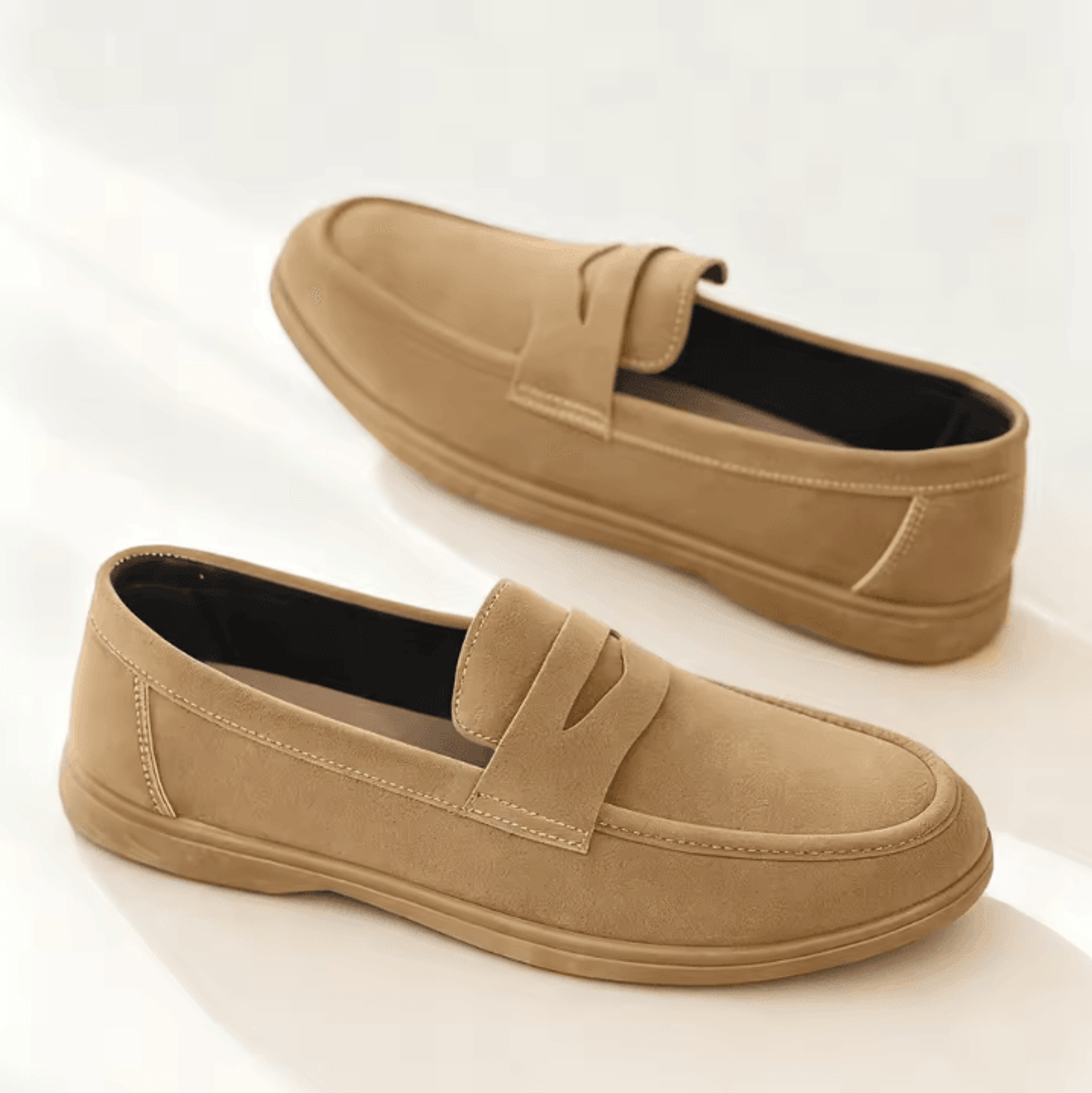 business commute mens casual loafers genuine leather lightweight driving walking shoes