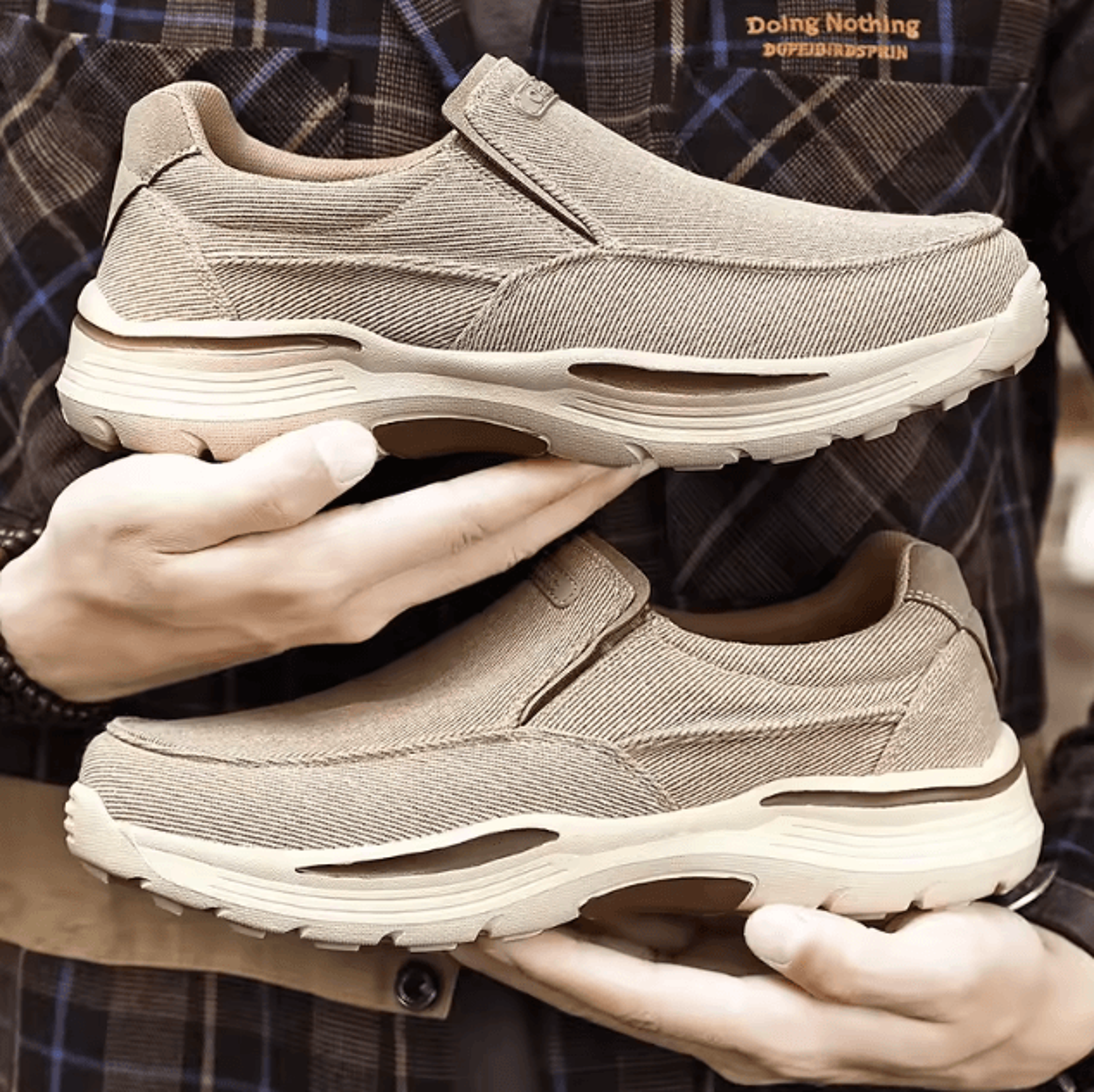 mens canvas casual shoes breathable walking sneakers lightweight sports loafers