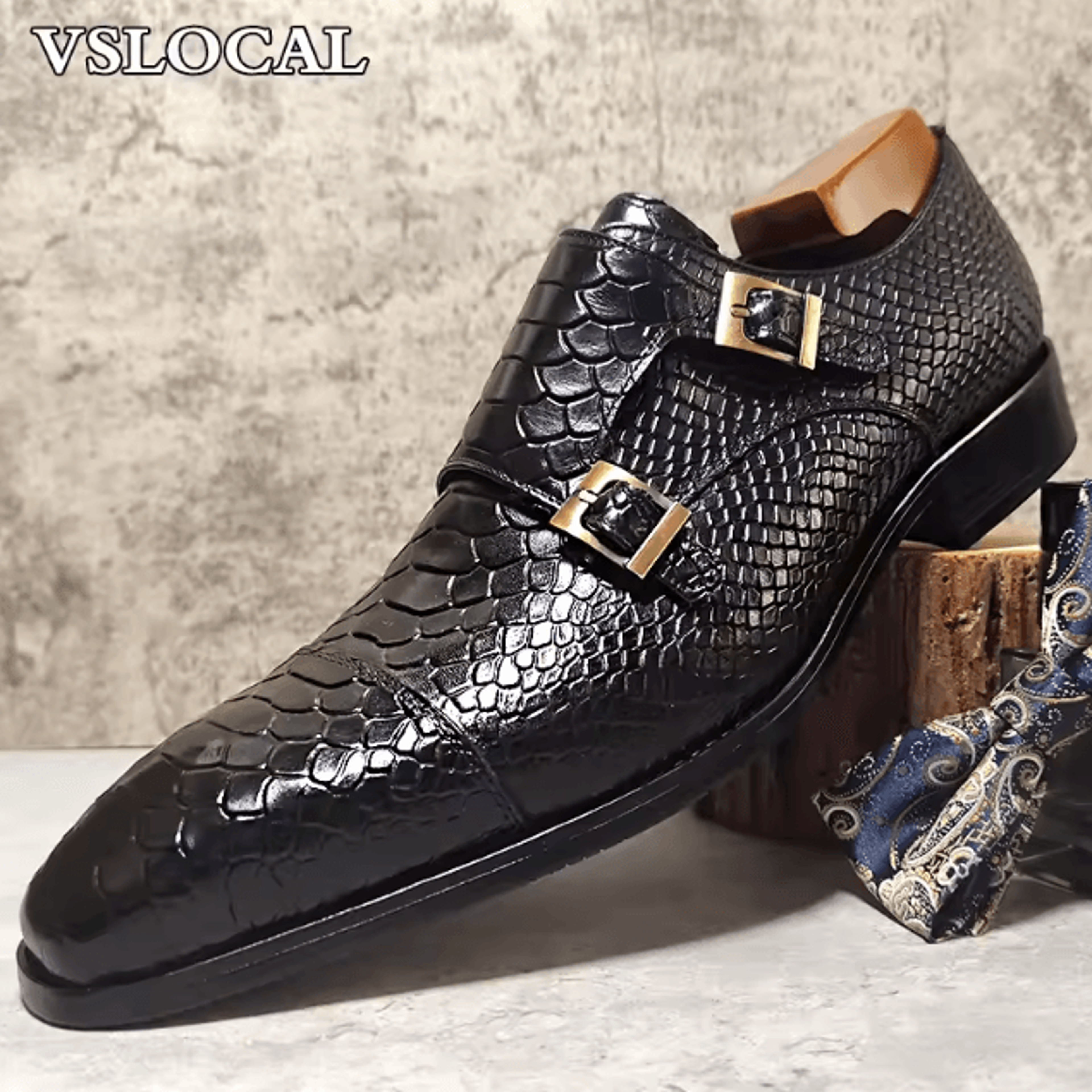 luxury mens genuine leather loafers formal casual double monk shoes