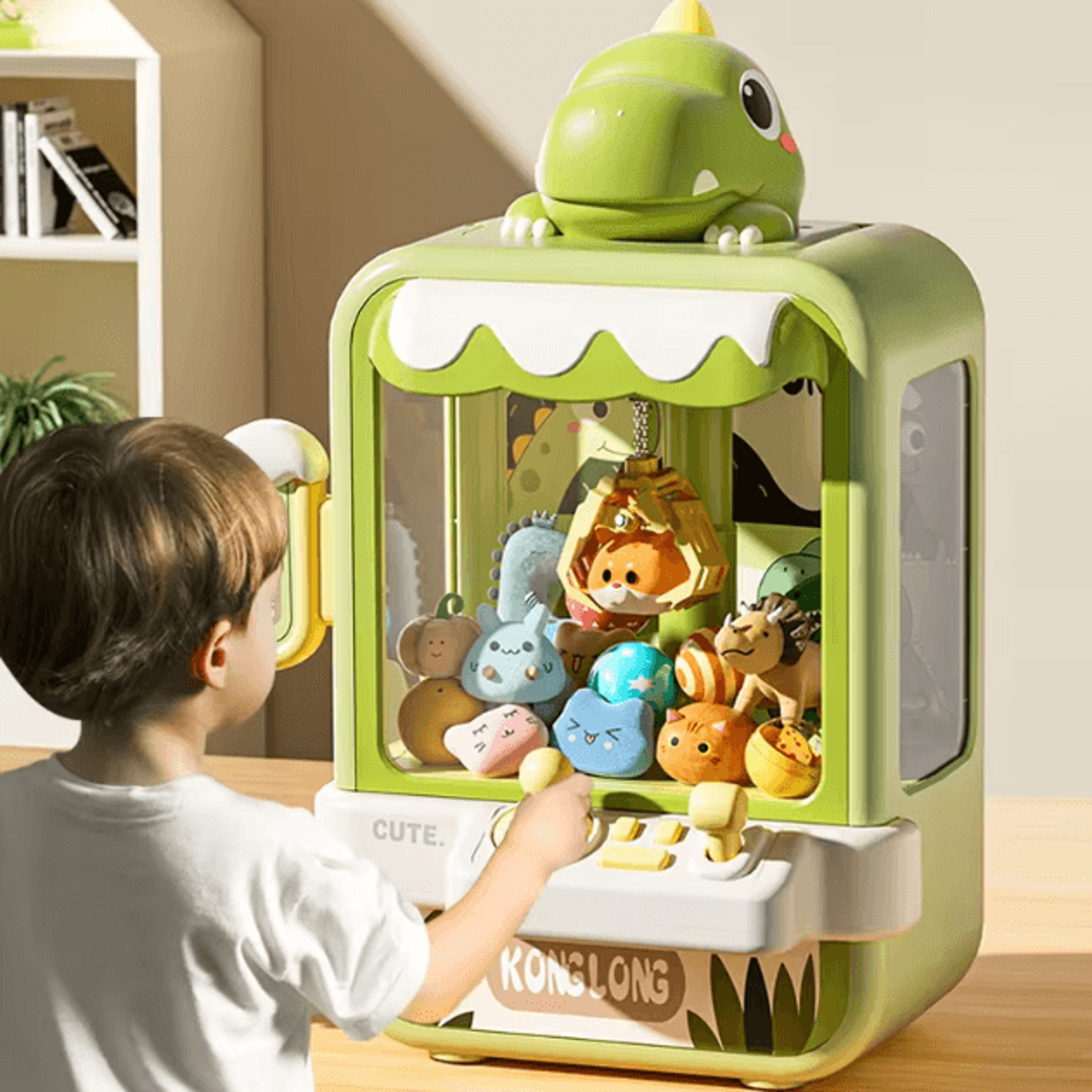electronic dinosaur claw machine game mini adjustable catch doll arcade toy for kids