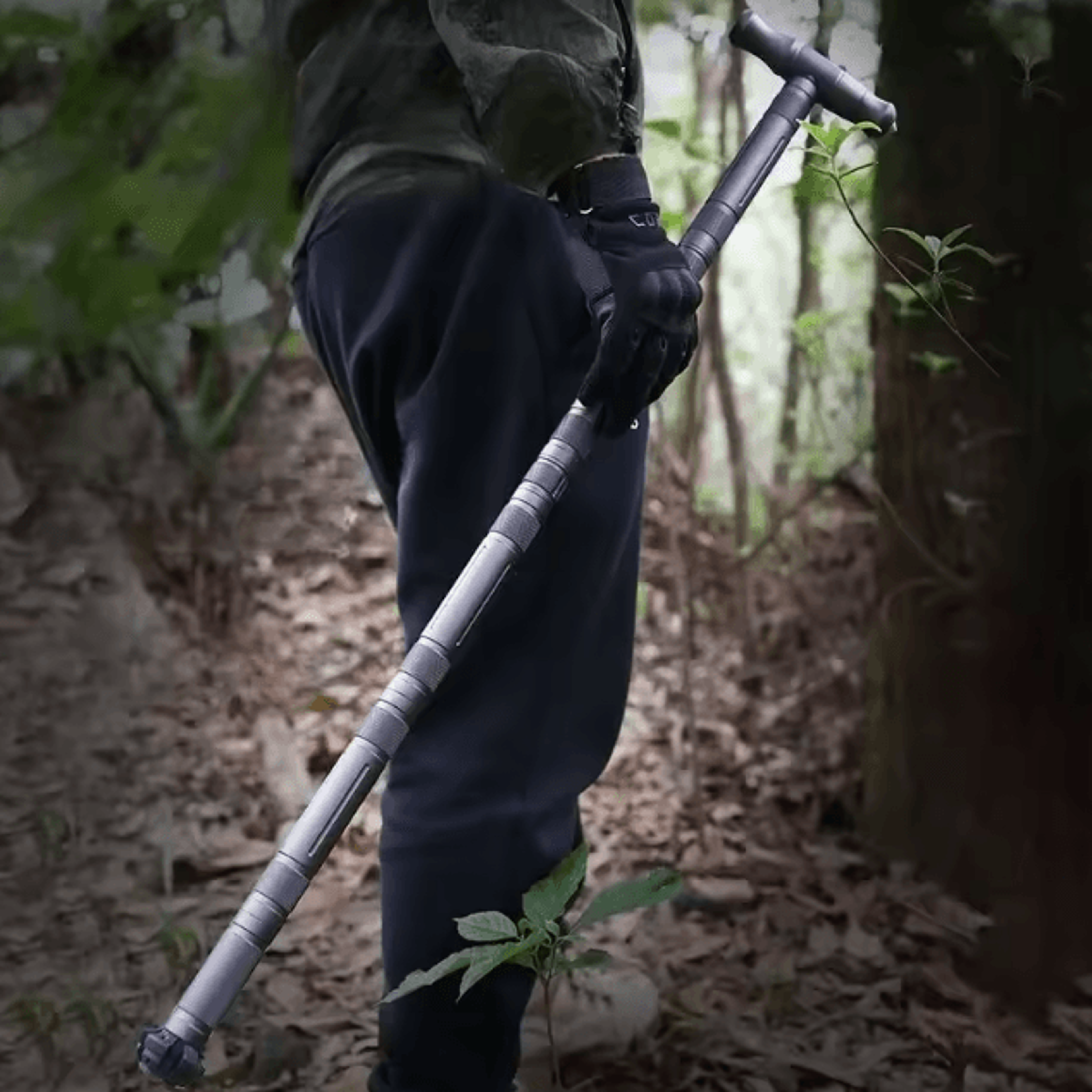 tungsten steel multifunction self defense walking stick detachable portable foldable hiking pole