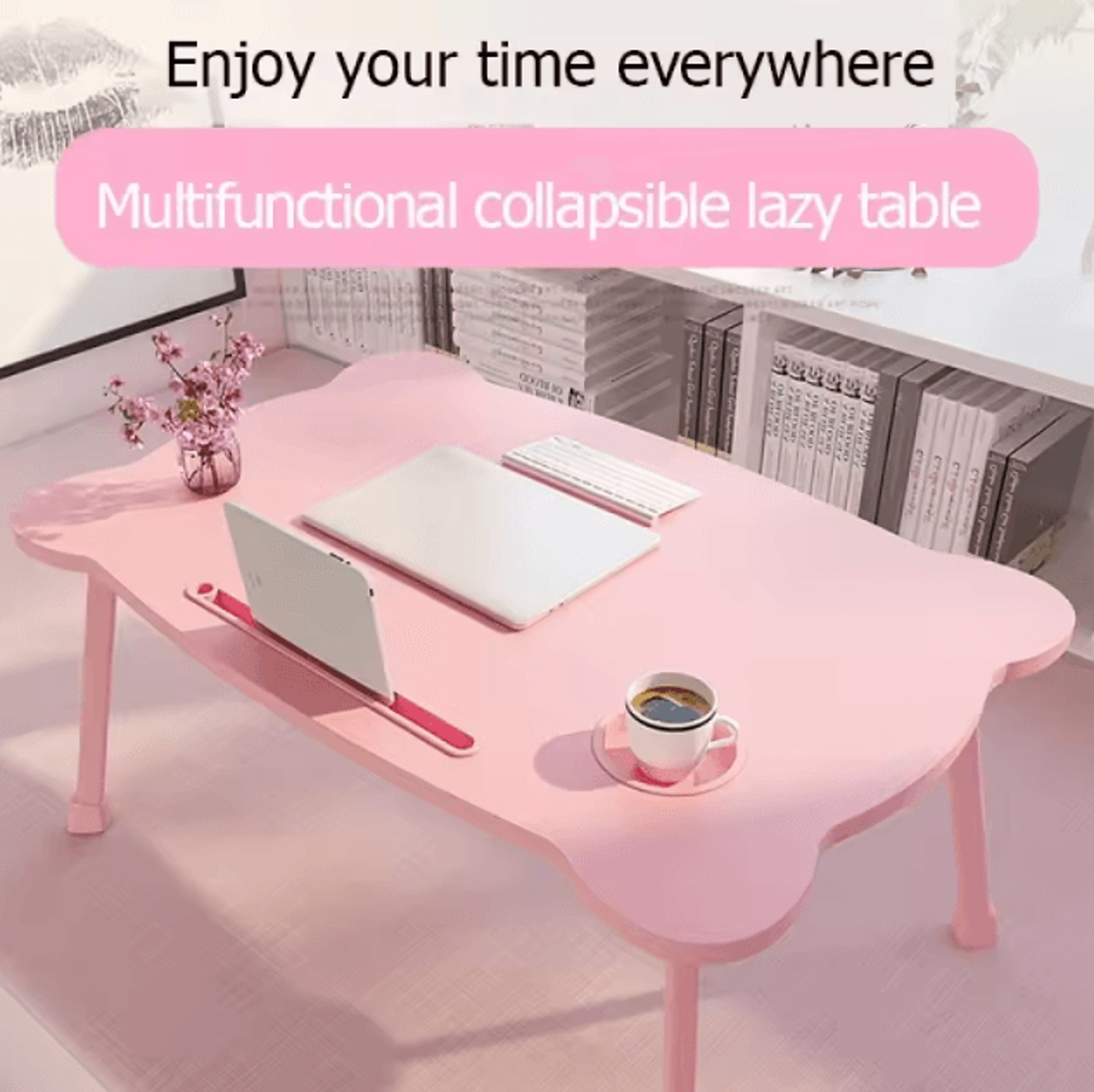 portable foldable bed desk laptop table for window seat and bedroom use
