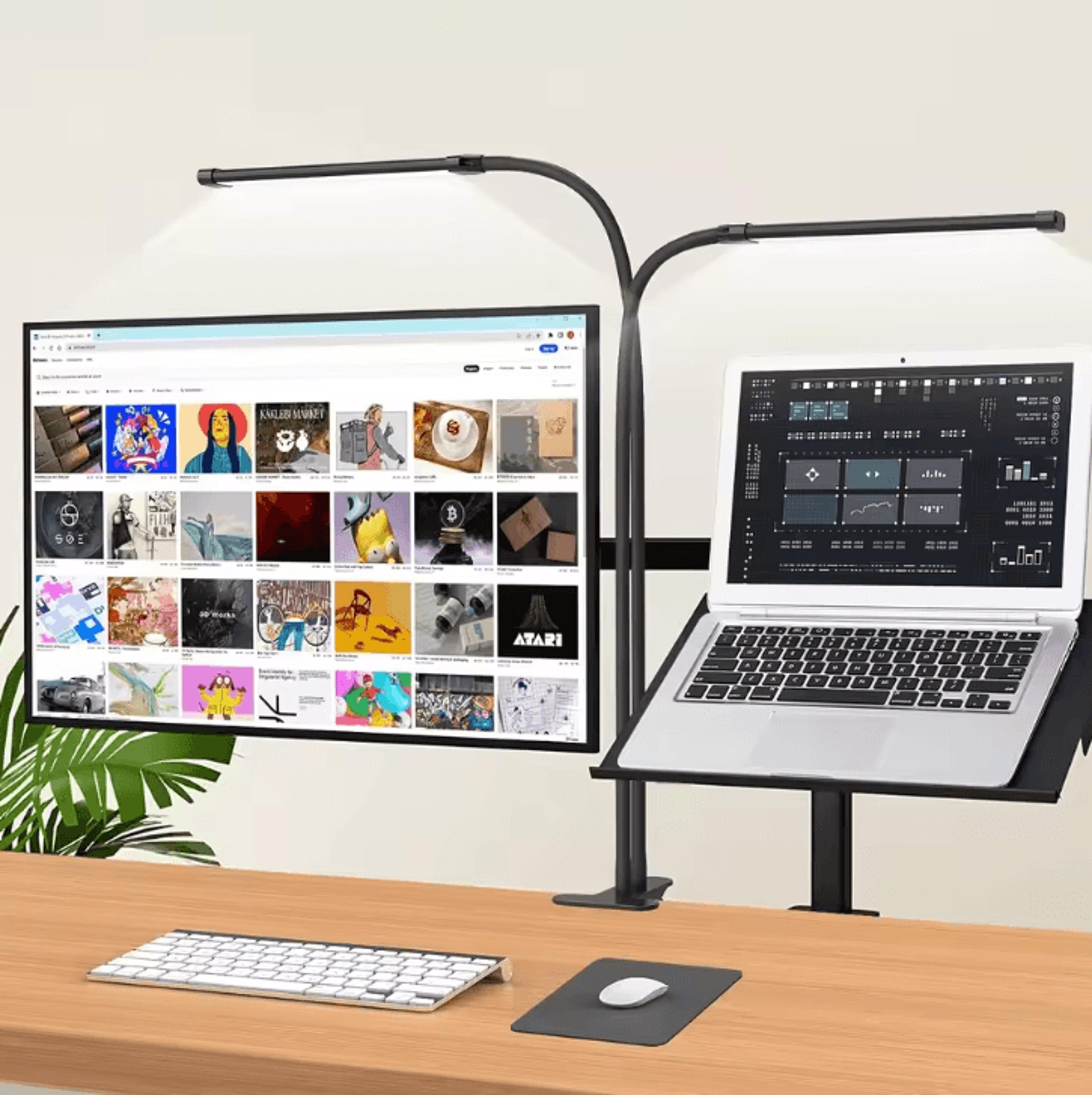 portable foldable clip on led desk lamp with timer for study reading and office