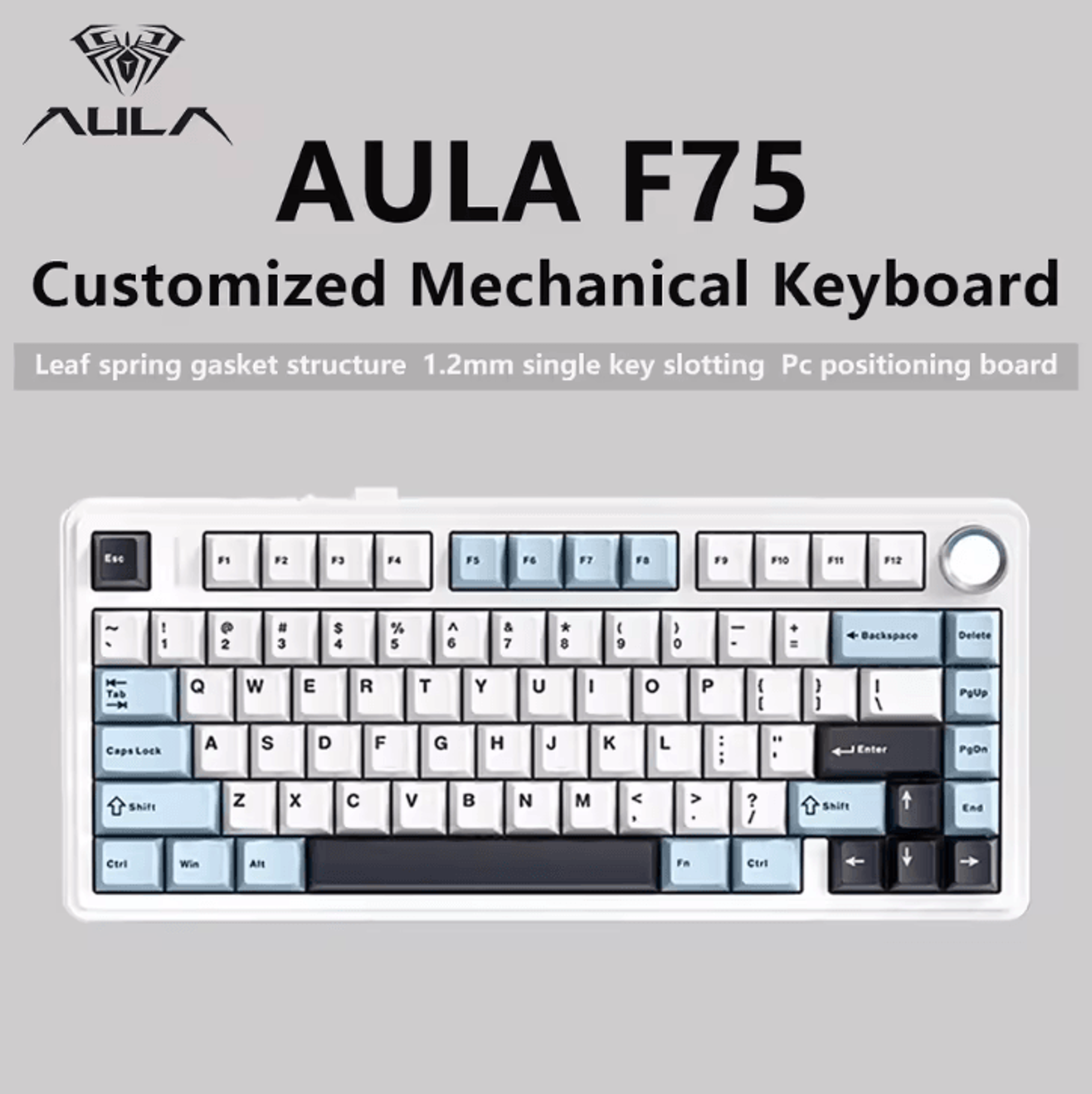 aula f75 wireless mechanical keyboard with triple mode connection and rgb lighting