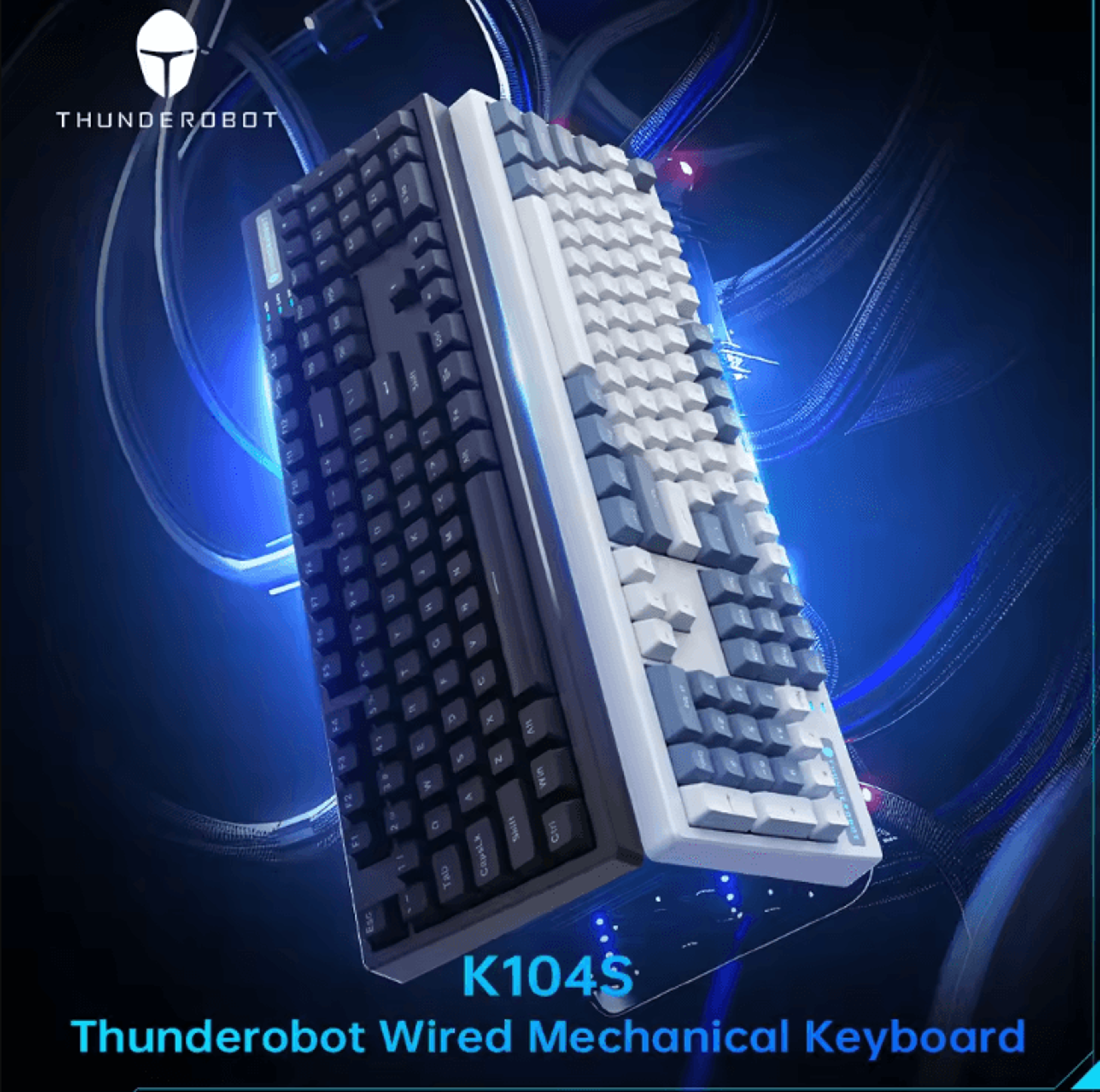 thunderobot k104s mechanical keyboard full size wired gaming and office keyboard