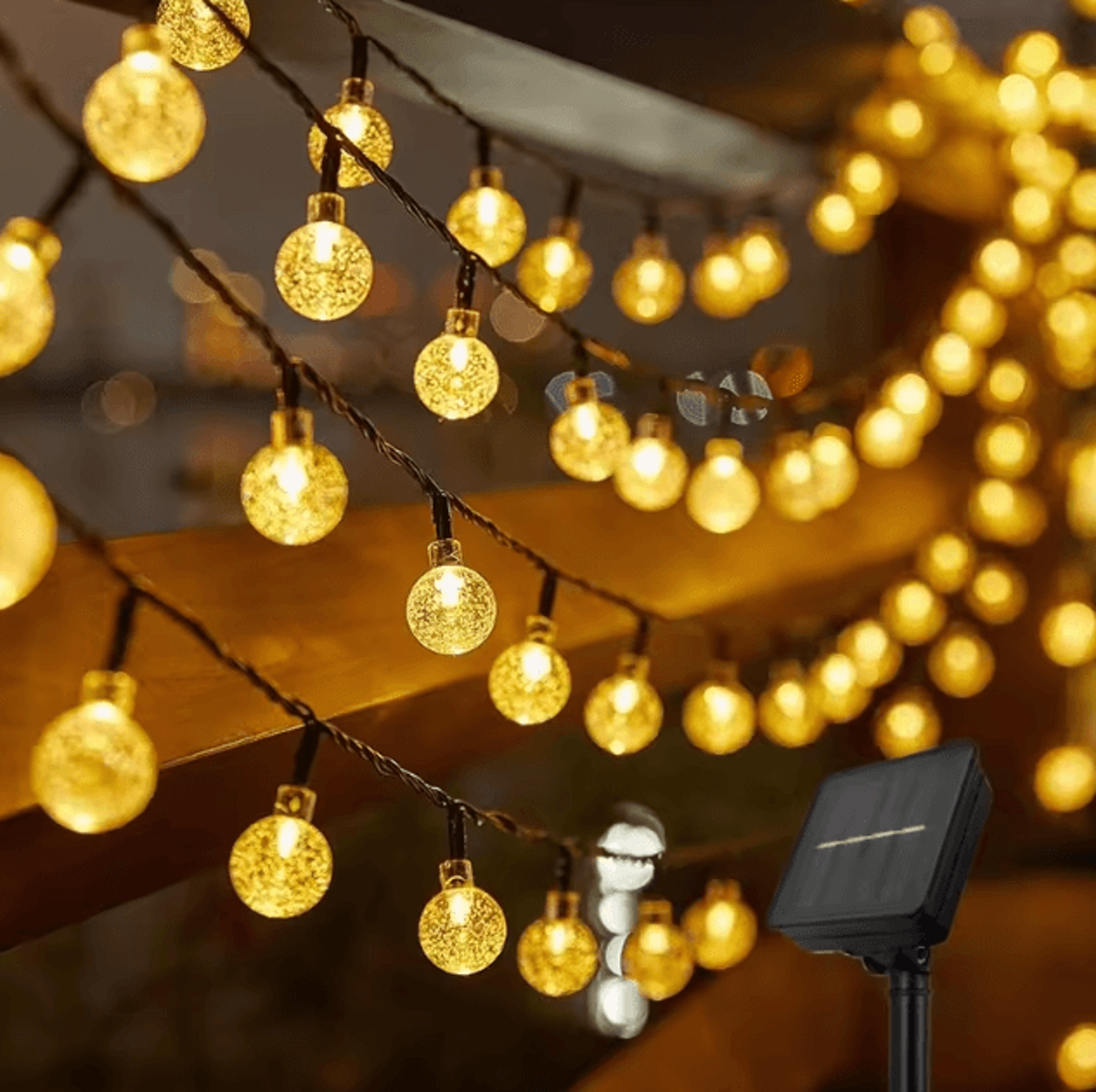 solar outdoor bubble ball string lights – waterproof led atmosphere lighting for yard, patio & parties