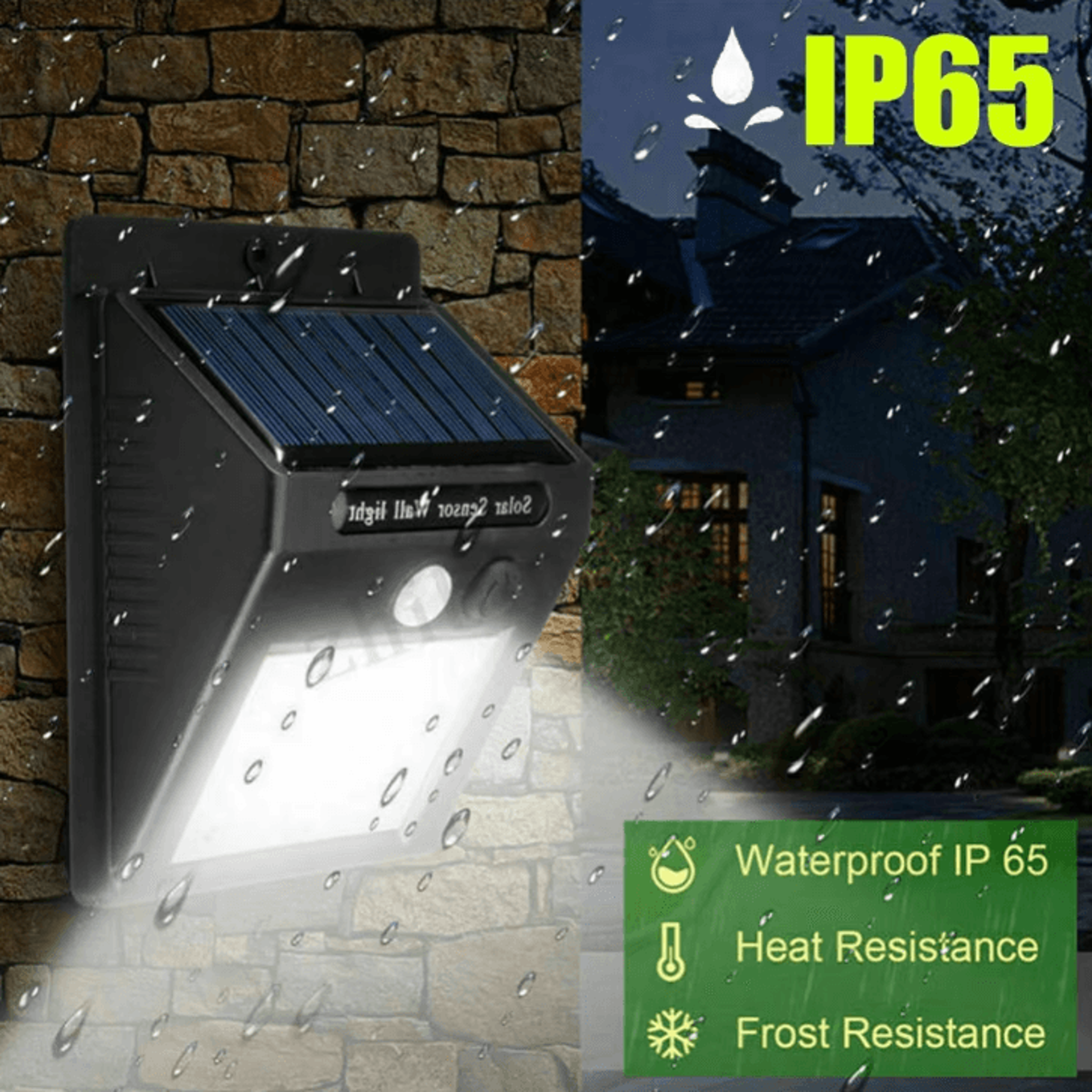 solar 30 led motion sensor wall light – waterproof outdoor security lighting