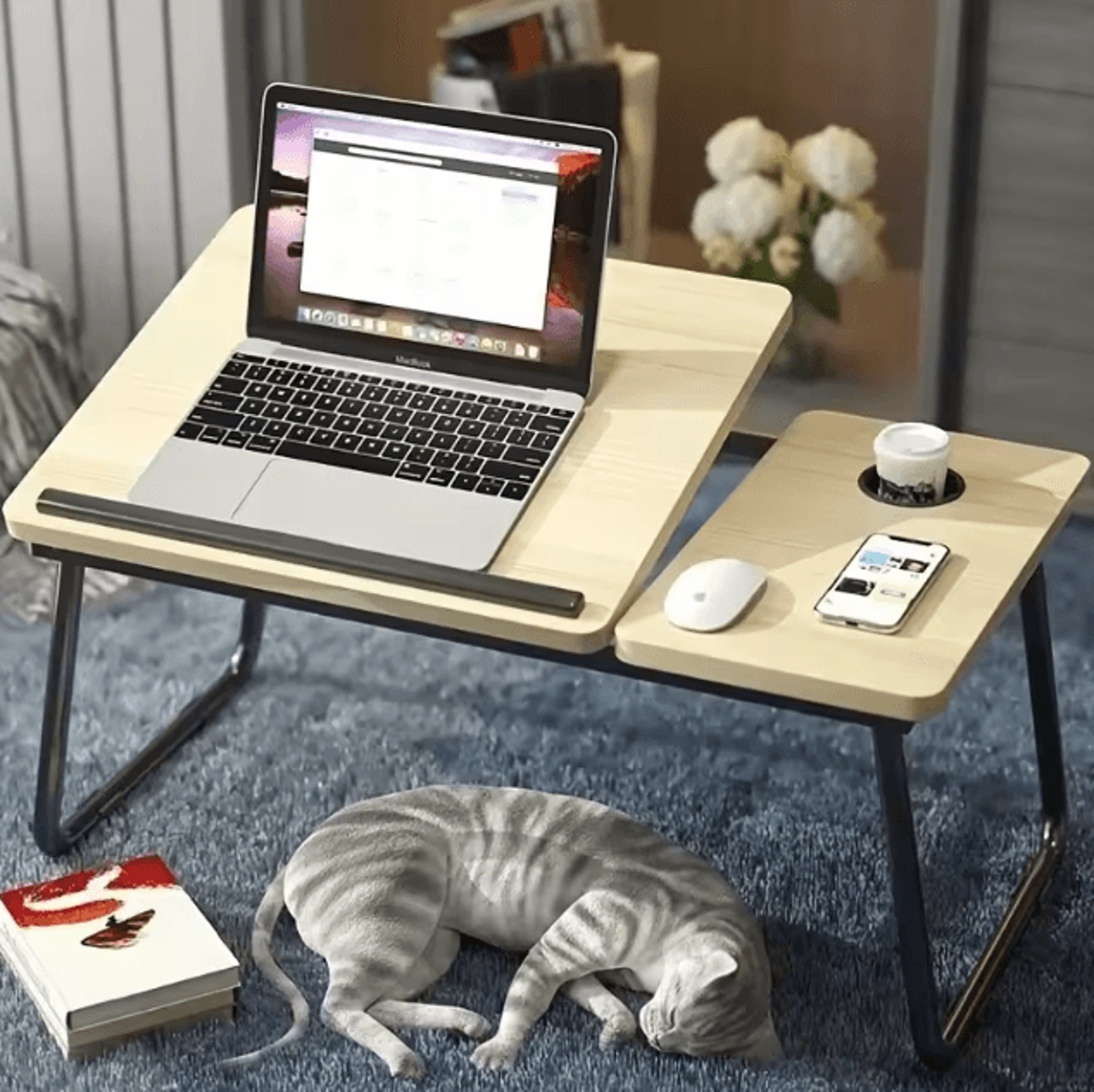 ergonomic adjustable lazy computer desk – foldable practical workstation