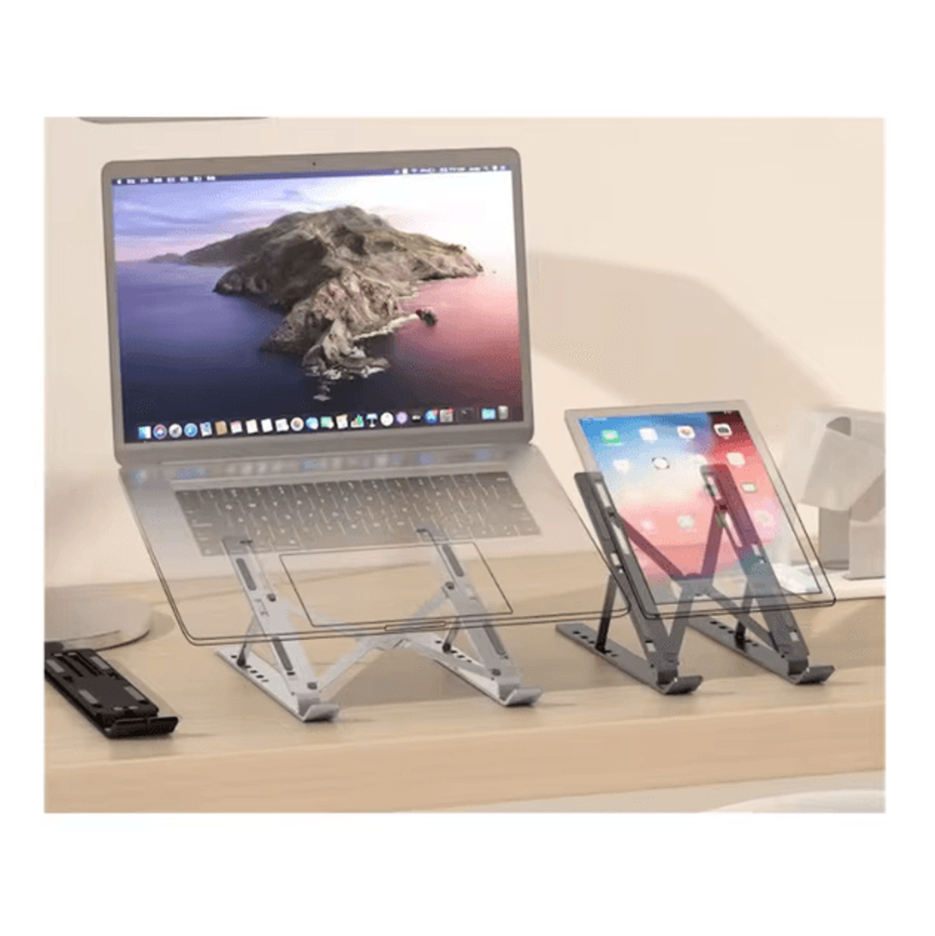 portable foldable aluminum laptop stand – adjustable notebook support bracket