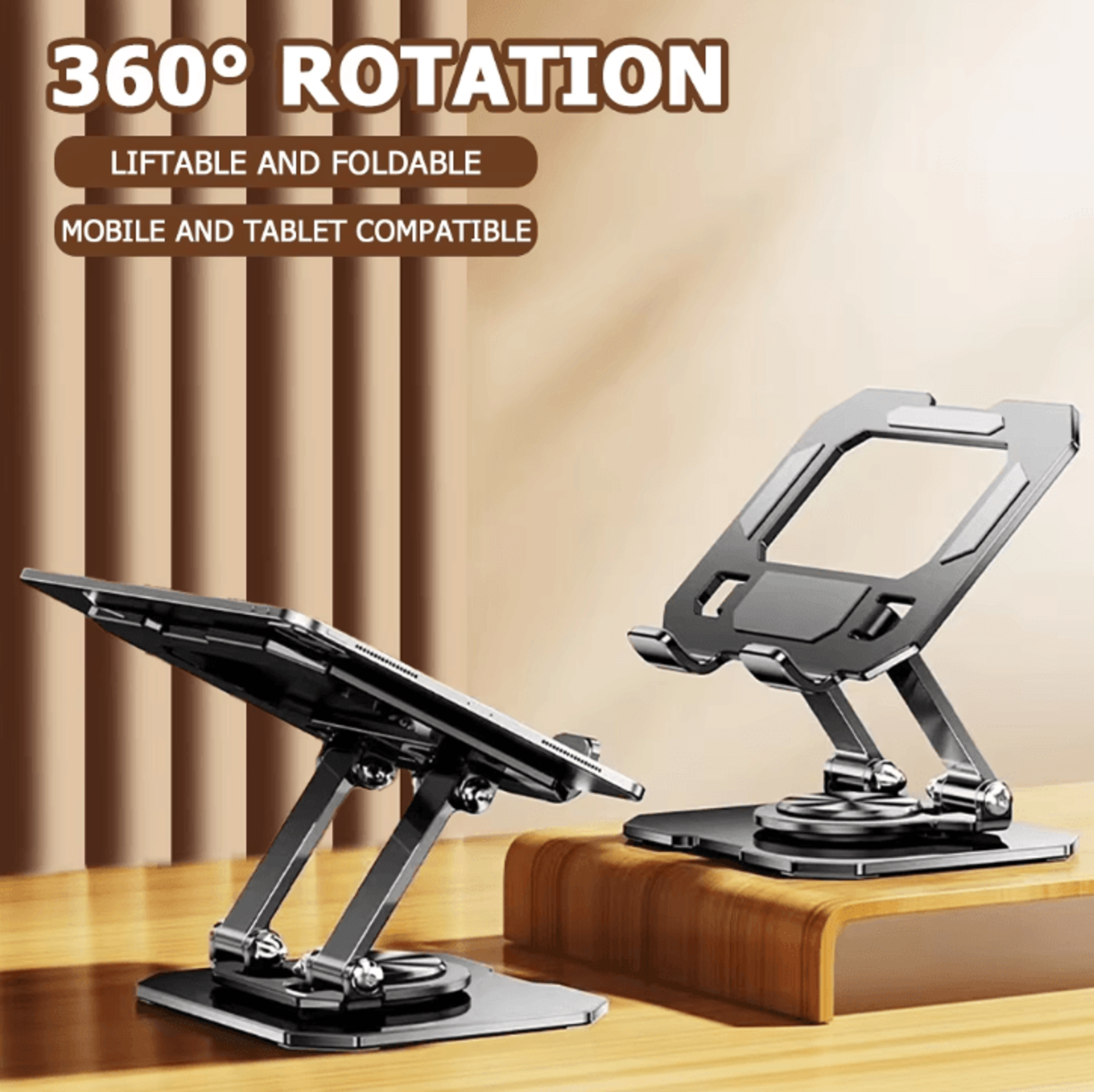 360 degree rotatable adjustable tablet stand foldable desktop holder for 4.7 to 12 inch devices