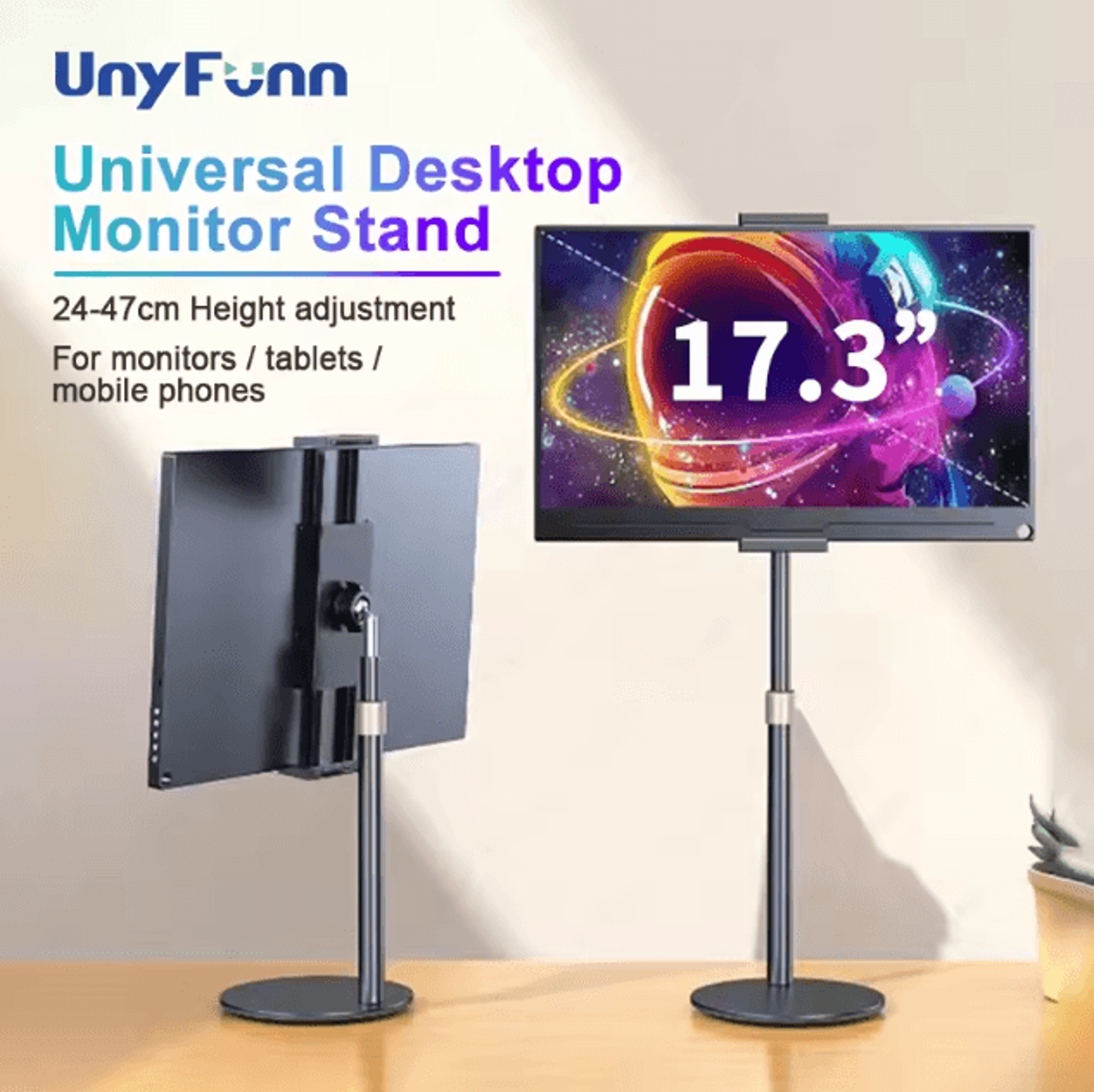 adjustable portable monitor and device stand for phones tablets and monitors