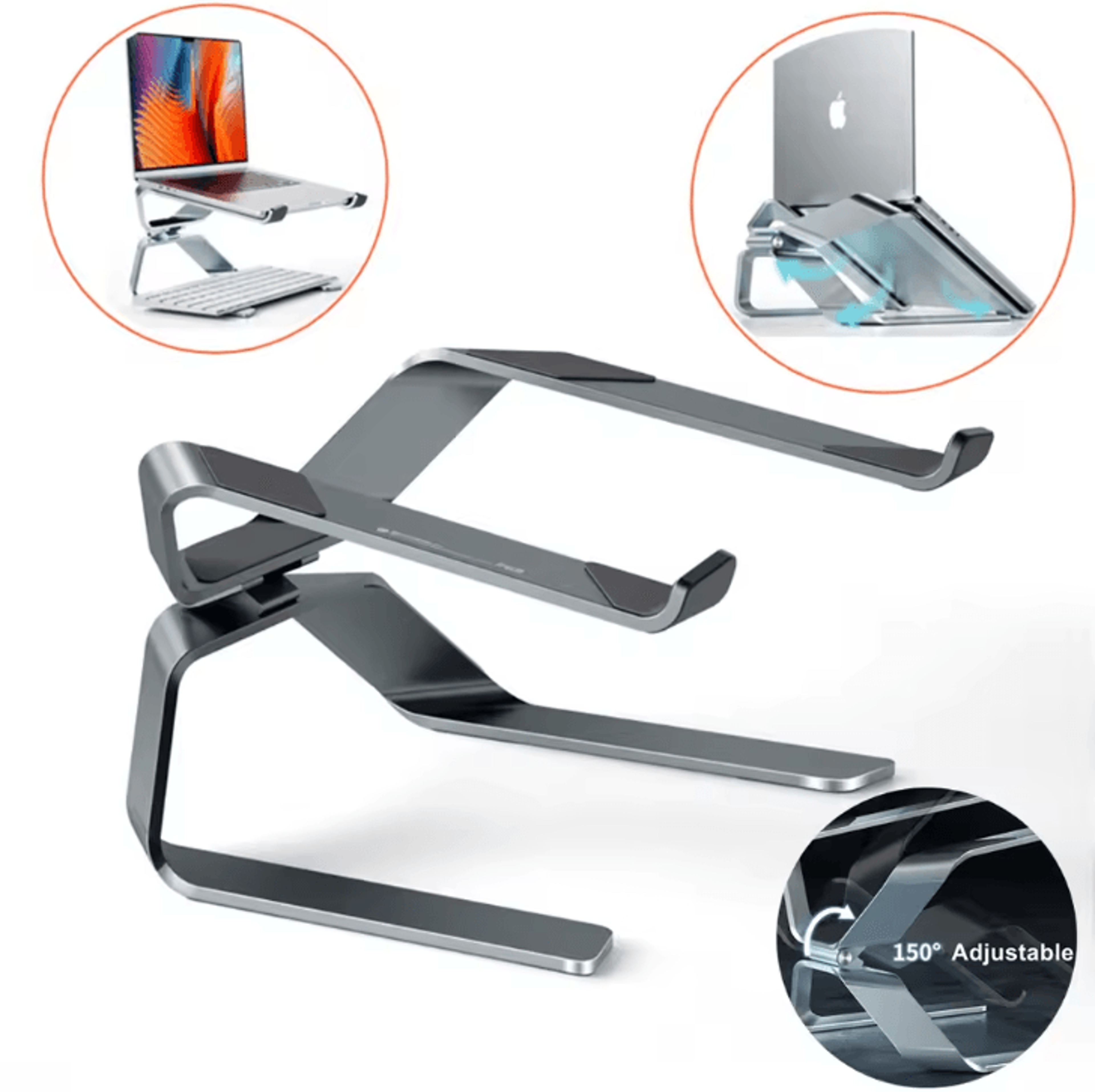 adjustable aluminum alloy laptop stand foldable notebook tablet holder for up to 17.3 inch laptop
