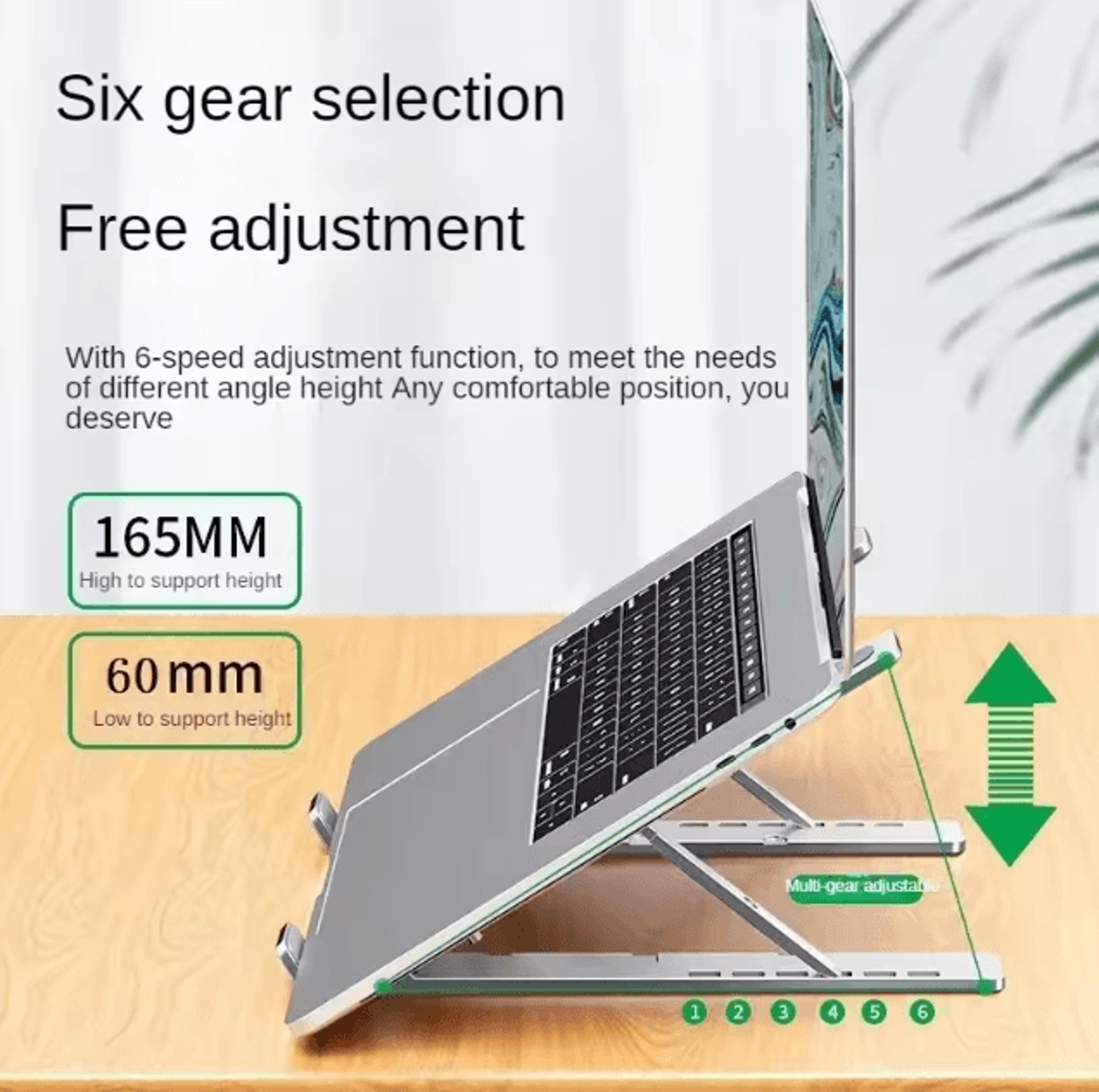 aluminum alloy adjustable portable laptop holder non-slip stand for notebooks and computers