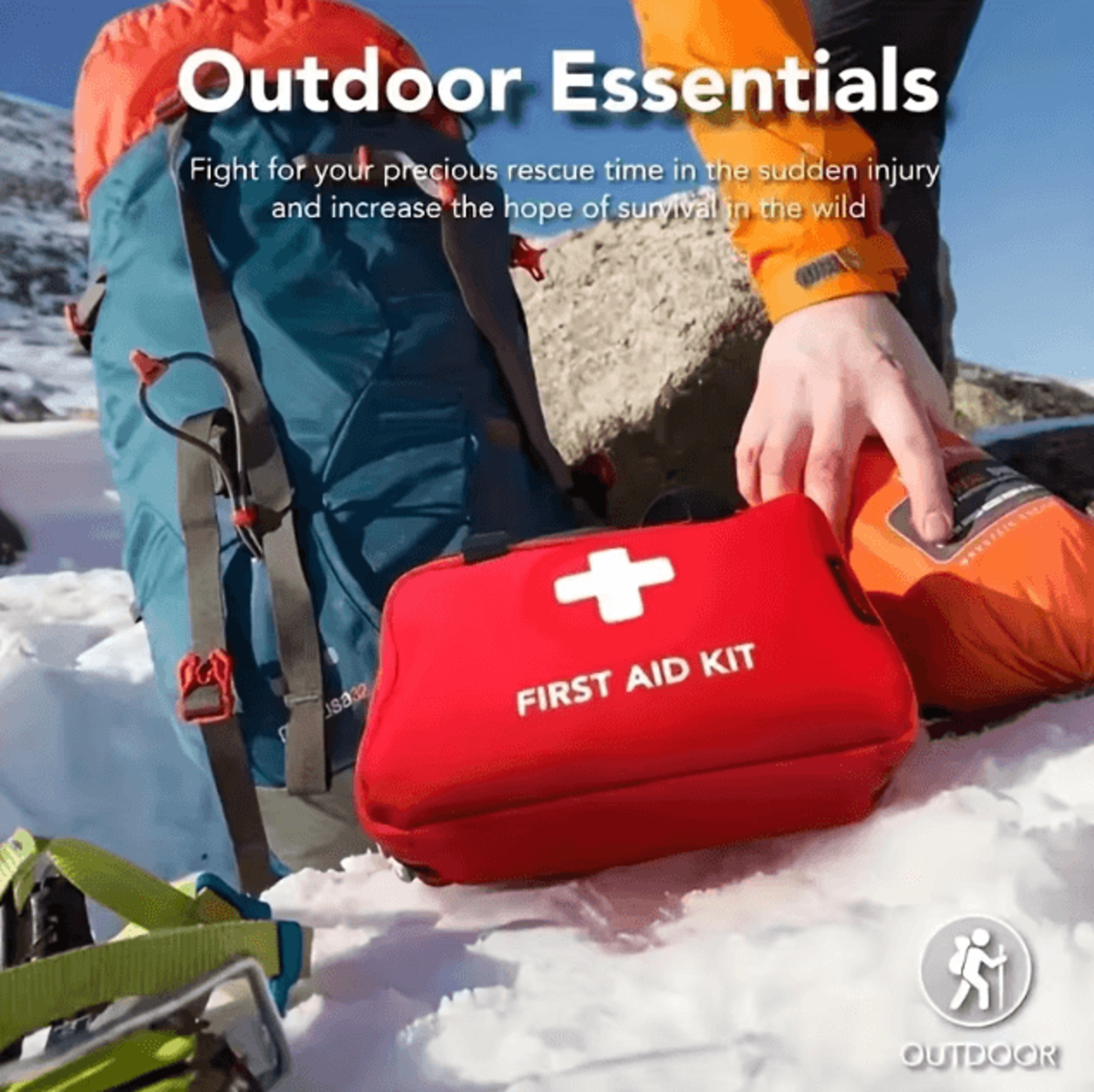 portable outdoor first aid kit – waterproof survival medical kit for camping, hiking & emergency preparedness