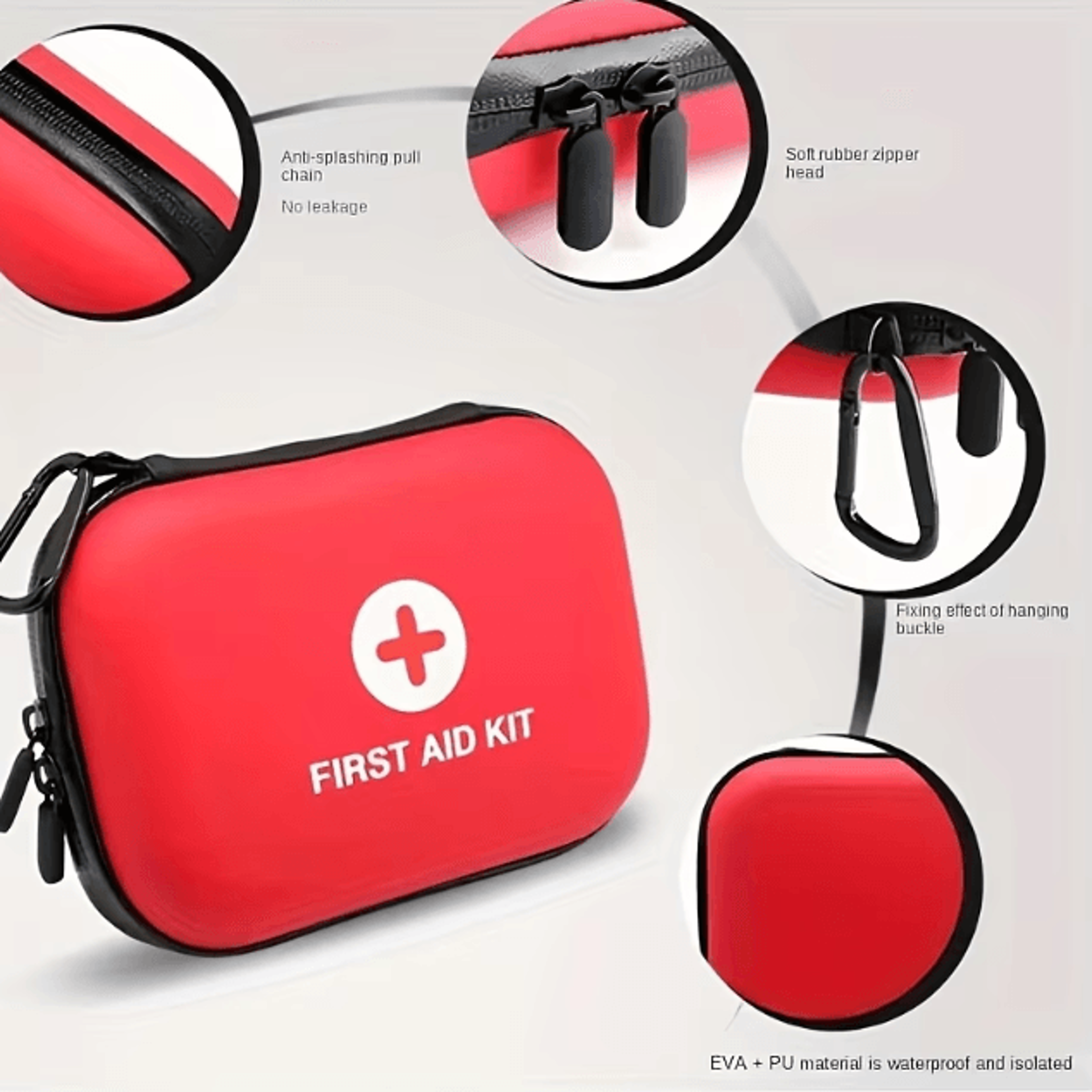 complete 104-piece first aid kit – water-resistant hard shell medical emergency set for travel, home & outdoor