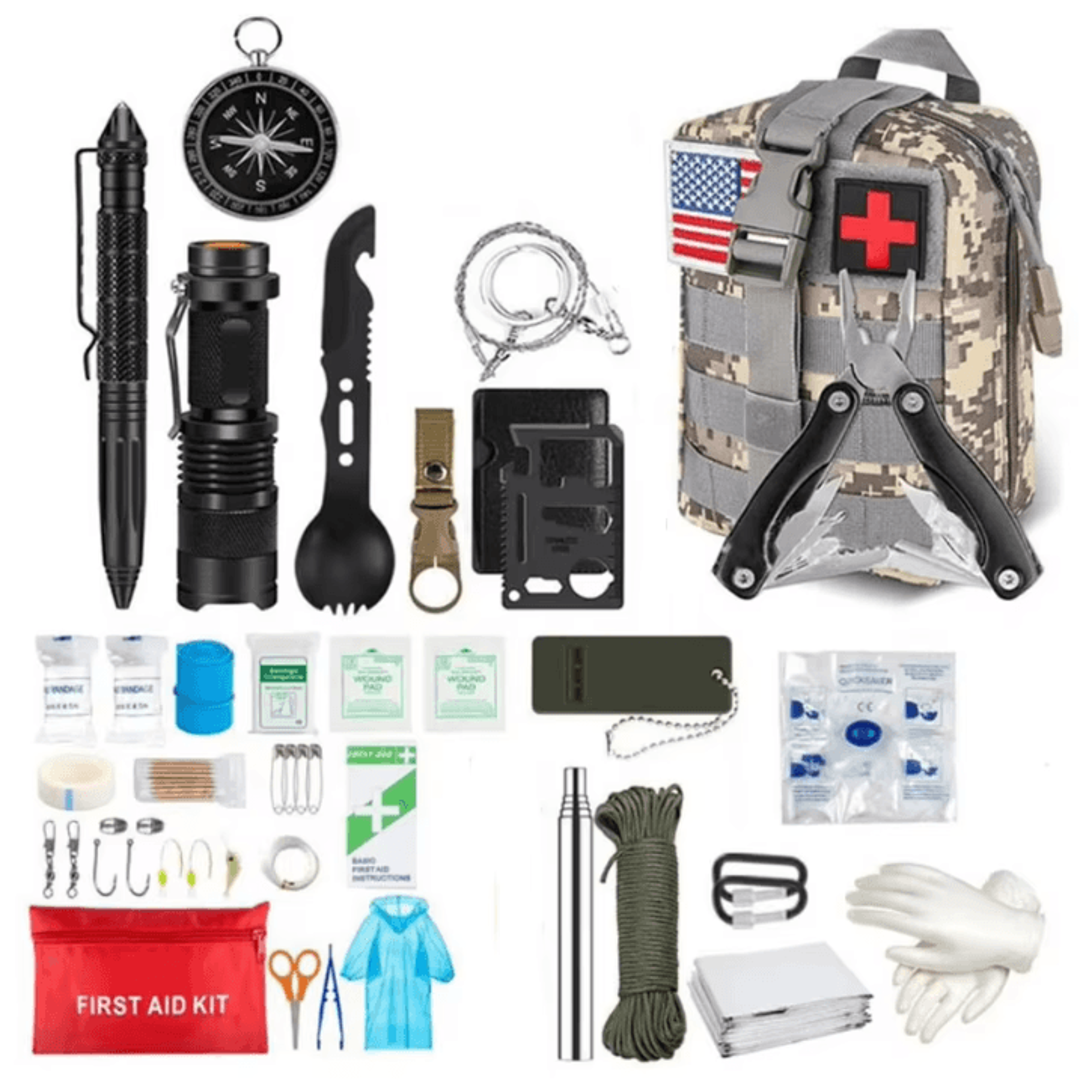survival first aid kit – full molle trauma & emergency ifak bag for outdoor camping, hiking & adventures