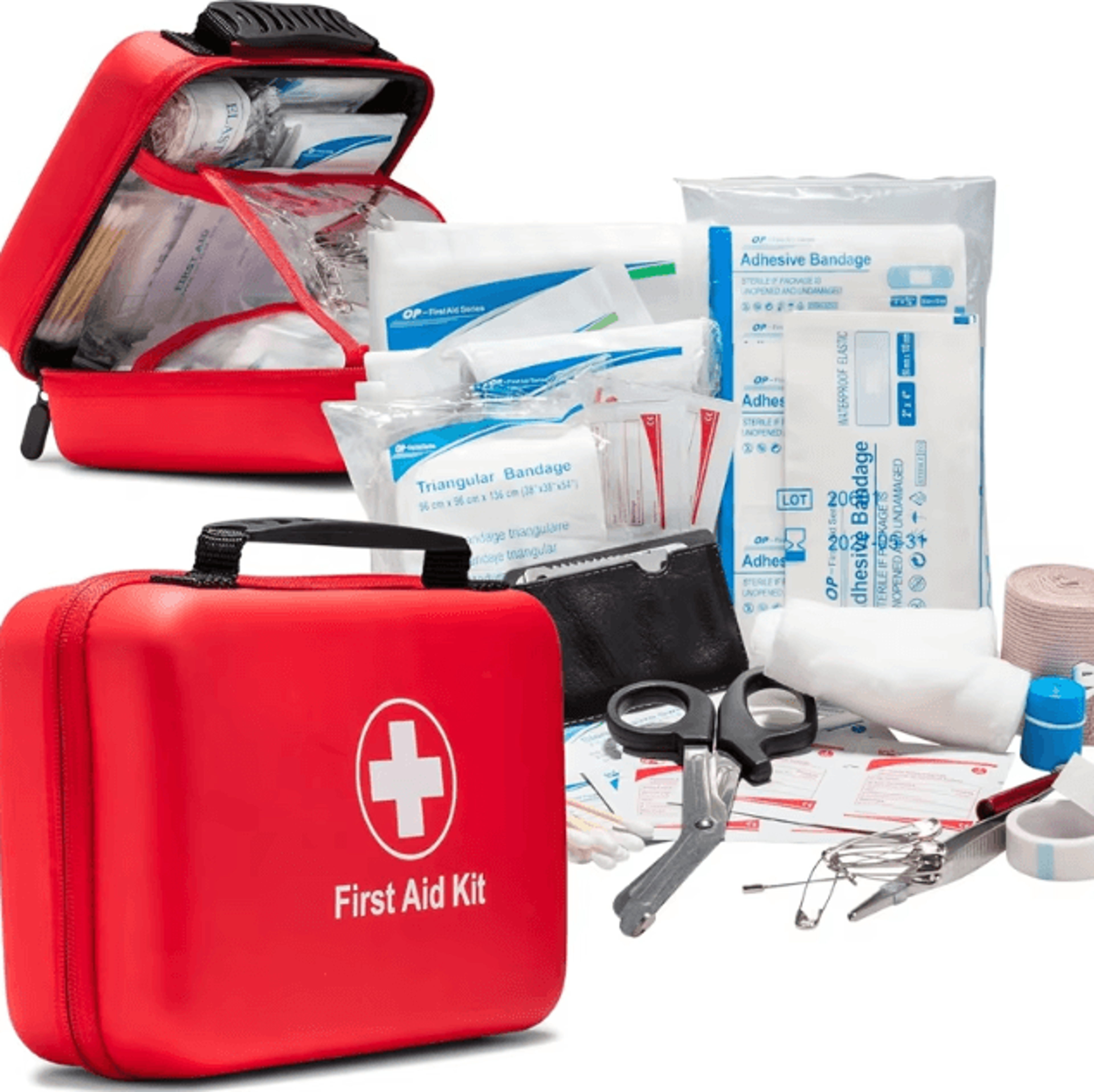 38-piece essential first aid kit – portable medical set for home, camping, hiking & travel