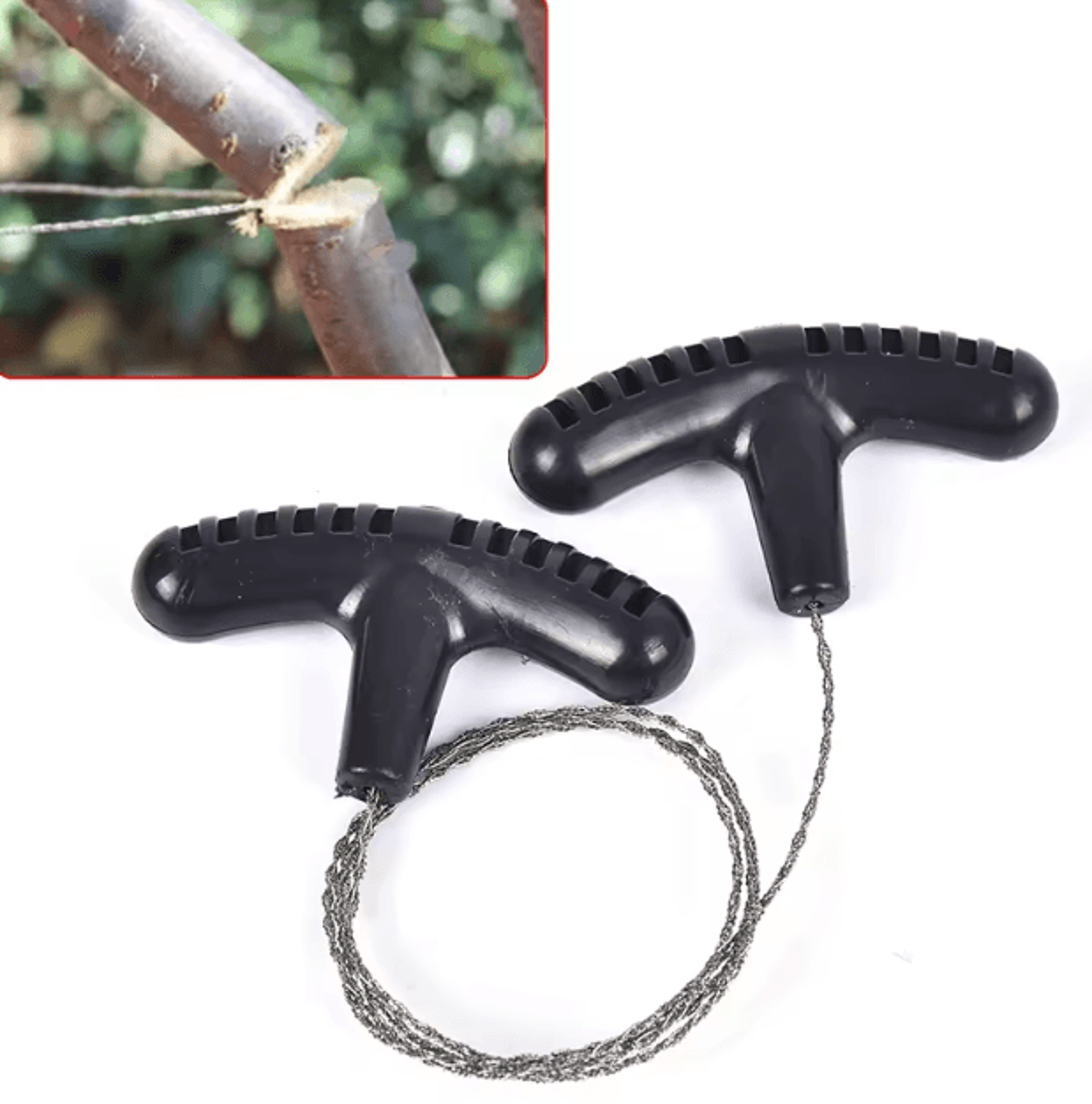 portable manual steel rope chain saw – outdoor survival cutting tool for camping, hiking & emergency use