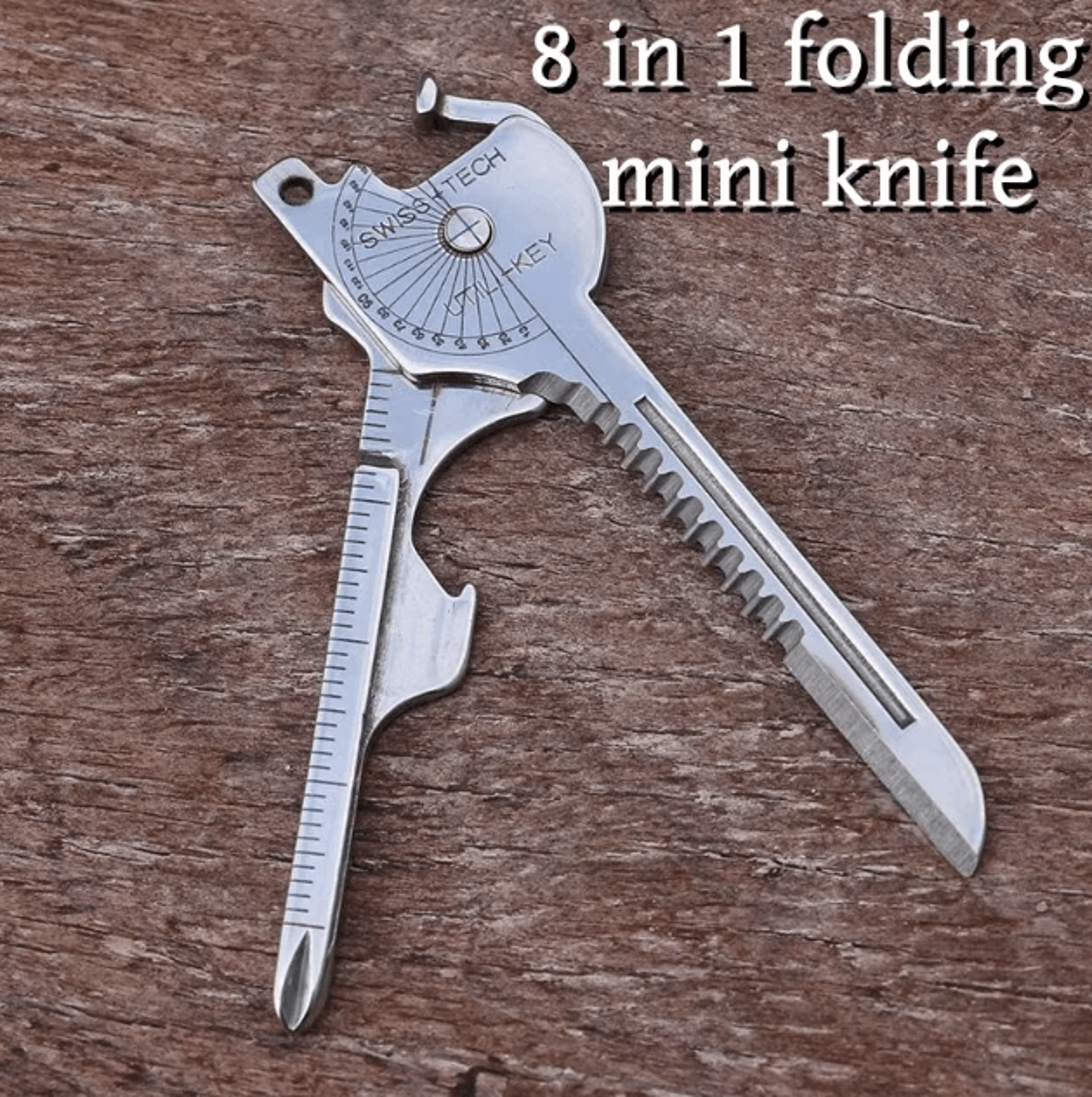 8-in-1 multifunction camping multi-tool keychain – portable survival gear & everyday carry utility tool