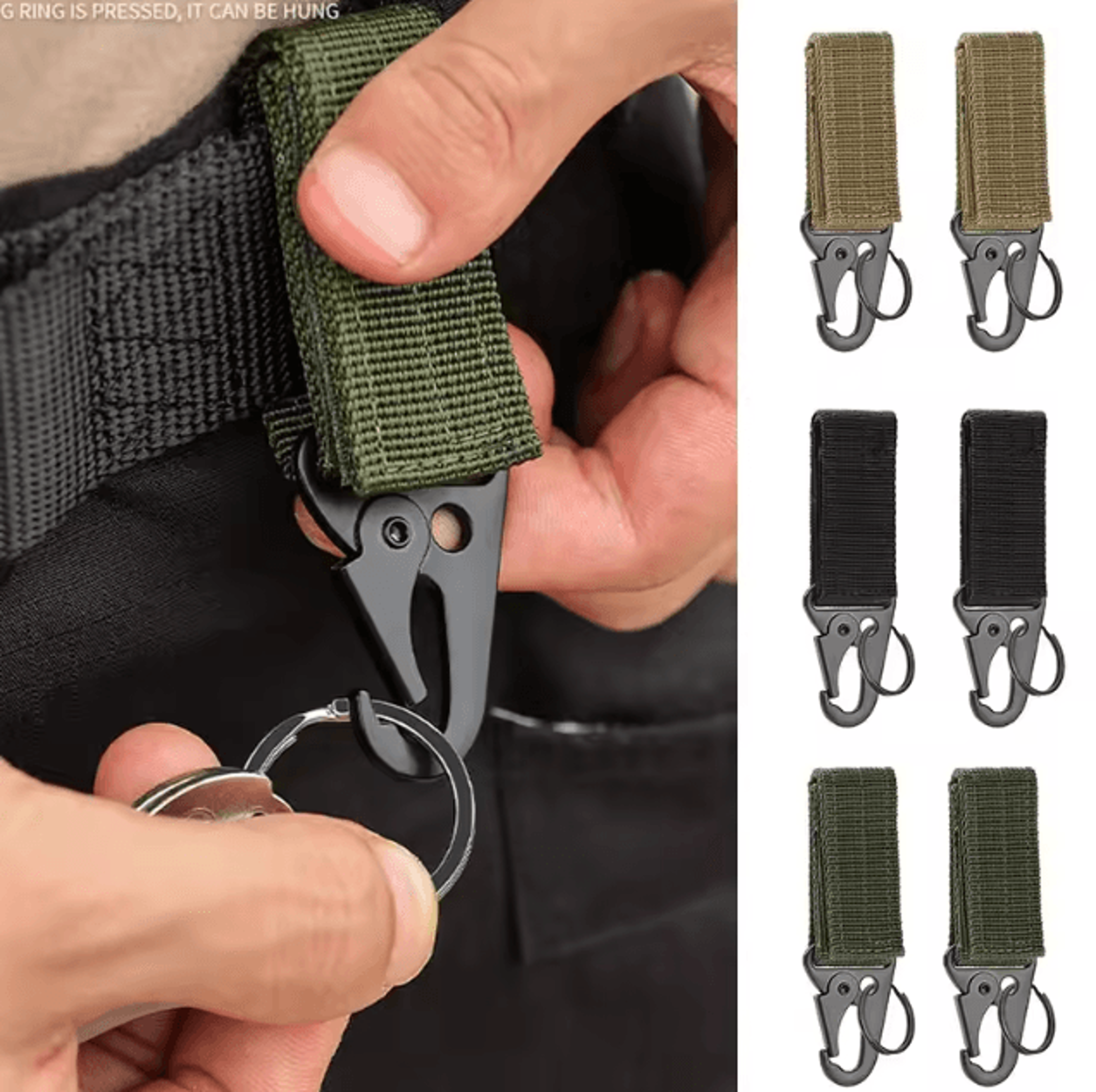tactical molle hanging buckle carabiner keychain outdoor climbing camping accessory