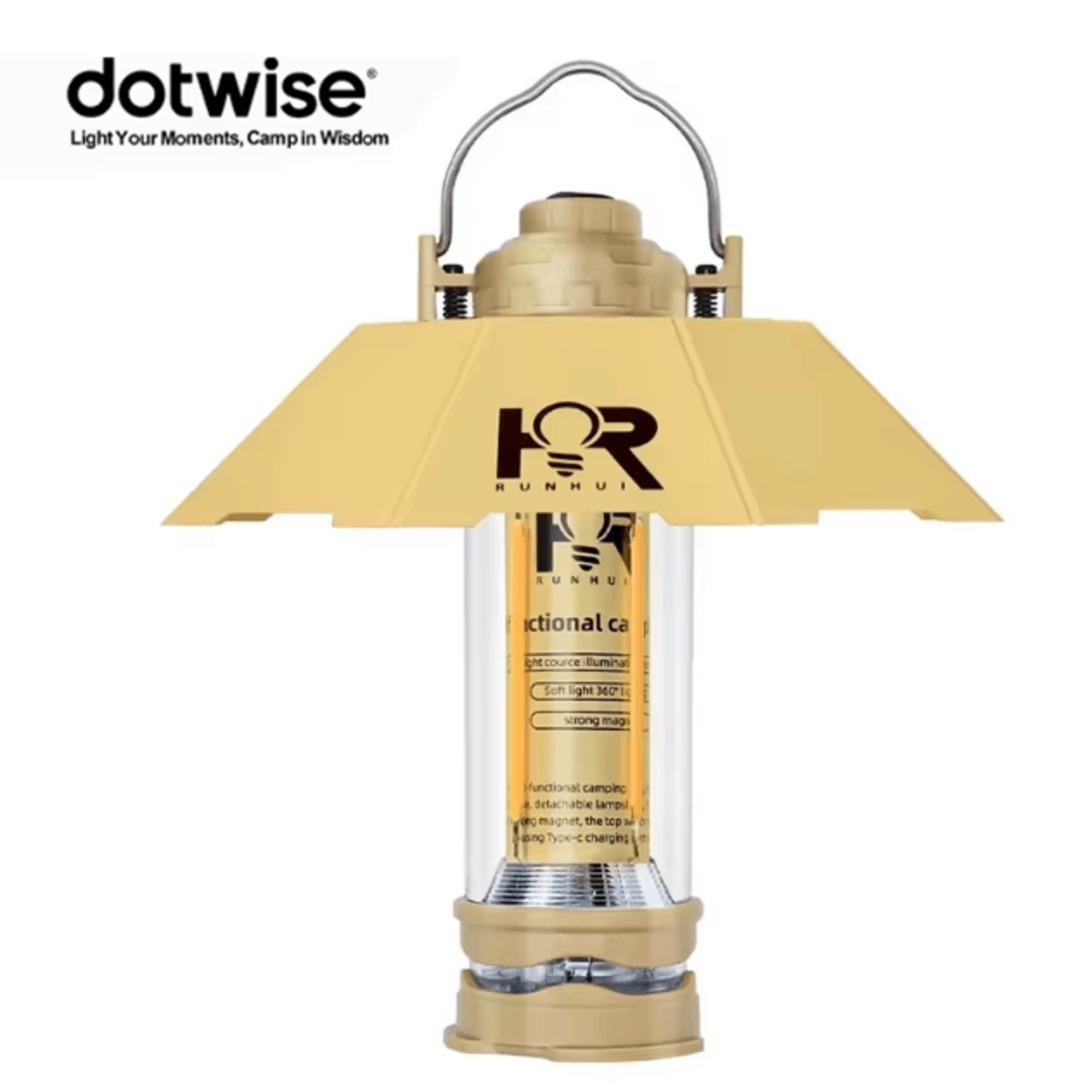 dotwise 3000mah portable retro camping lantern outdoor tent atmosphere & waterproof light