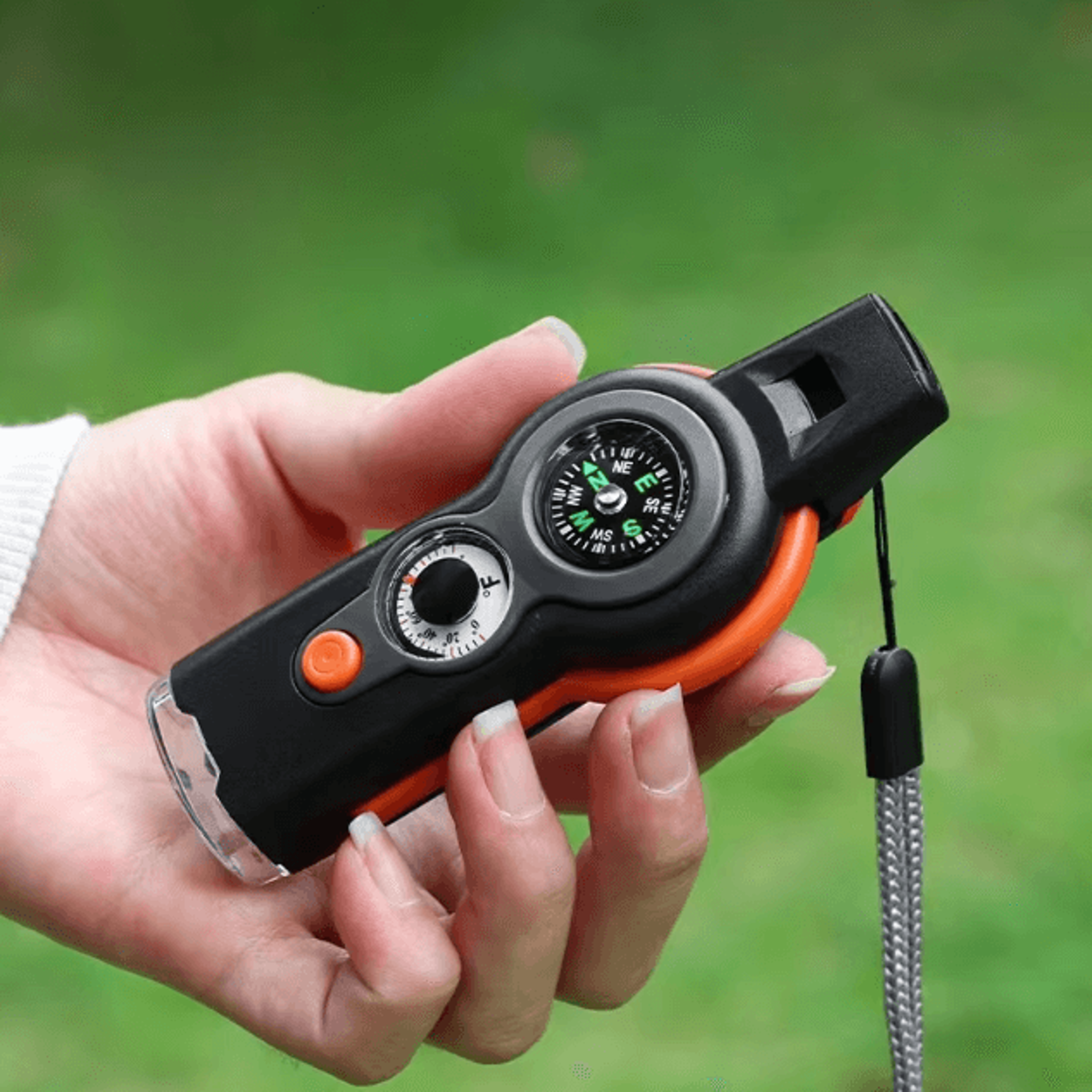 7 in 1 outdoor survival whistle multi function safety whistle for hiking camping and travel