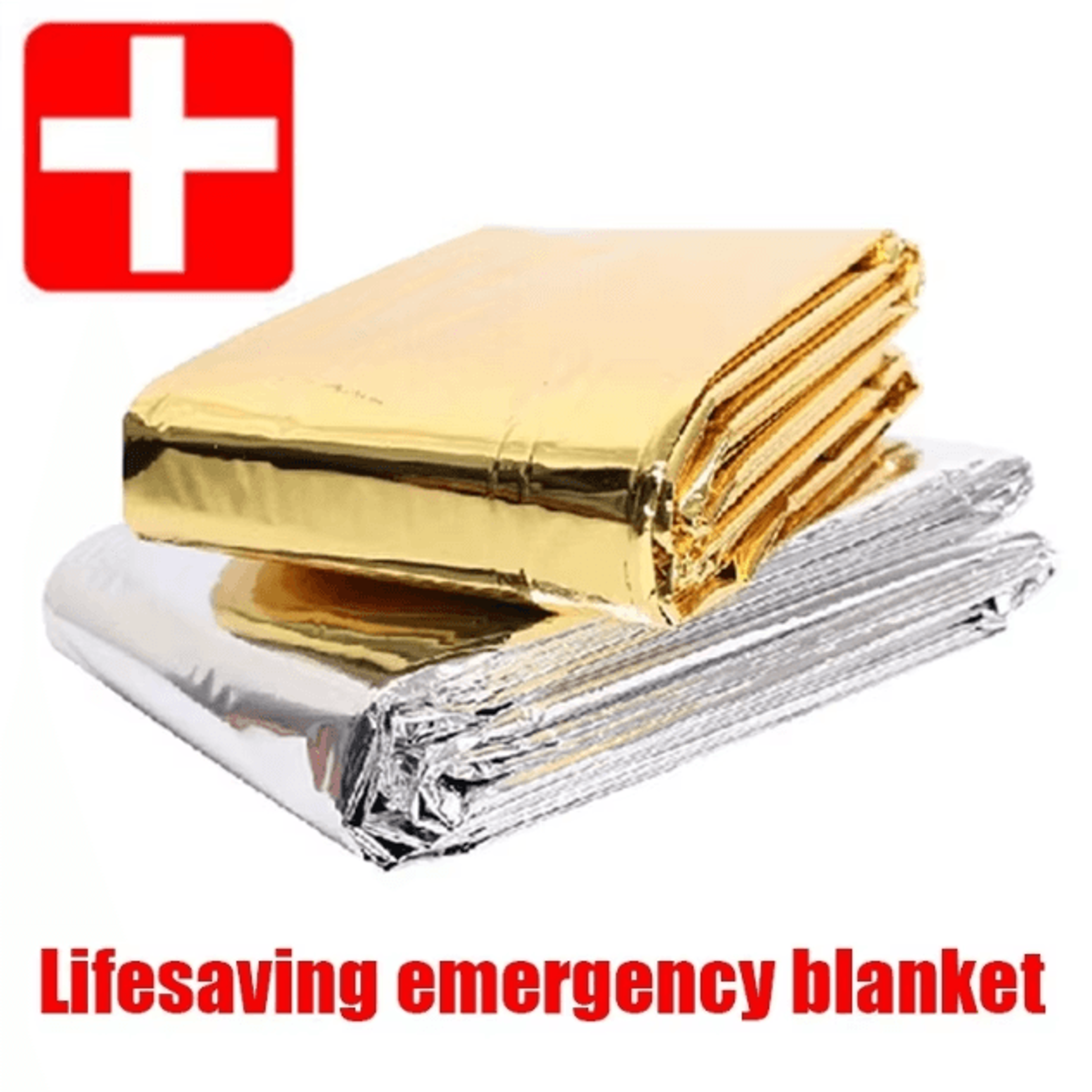 emergency thermal survival blanket – windproof waterproof foil outdoor rescue gear for camping & hiking