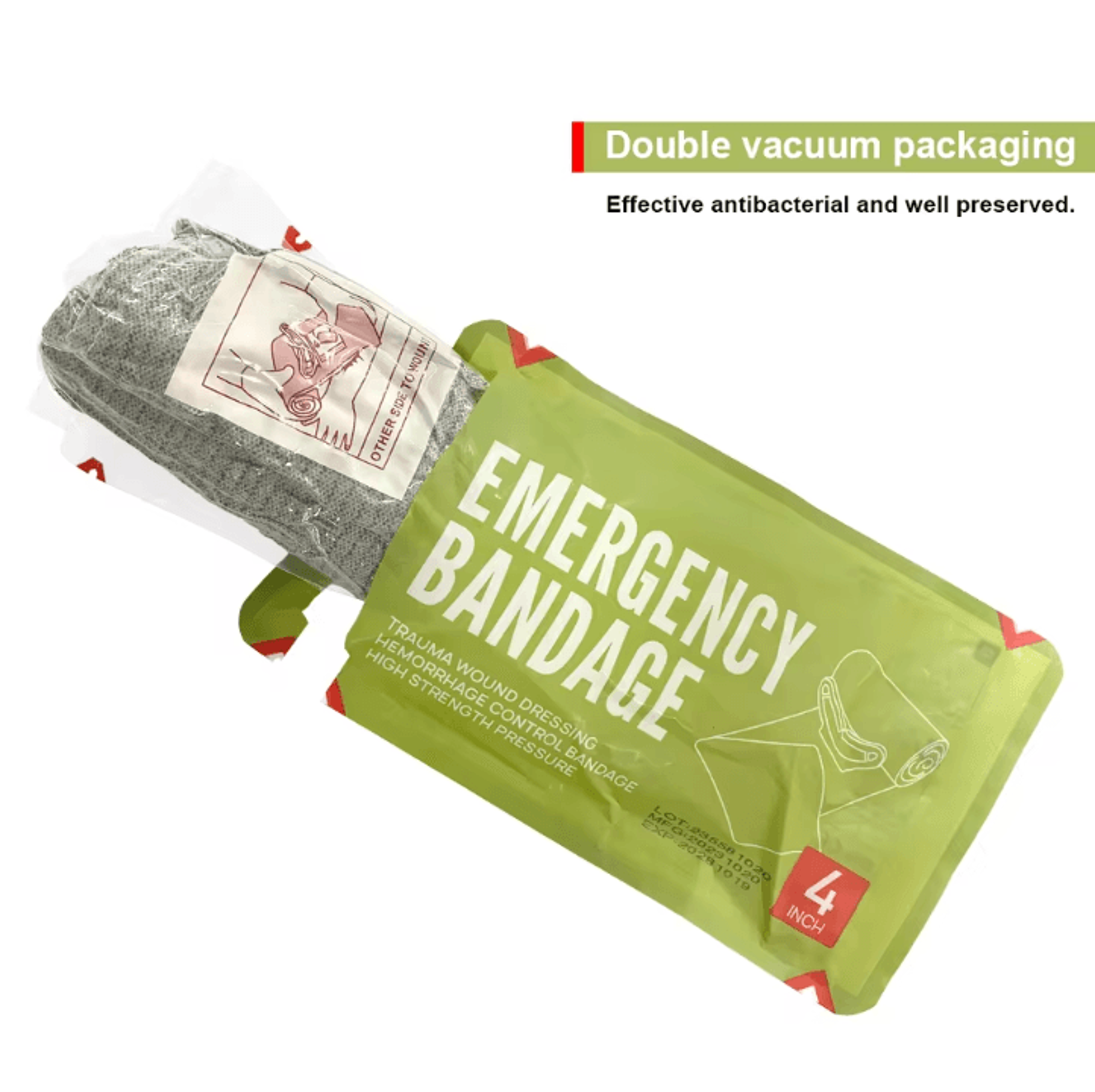 israeli compression trauma bandage – 4 / 6 inch emergency wound dressing for tactical first aid & outdoor survival