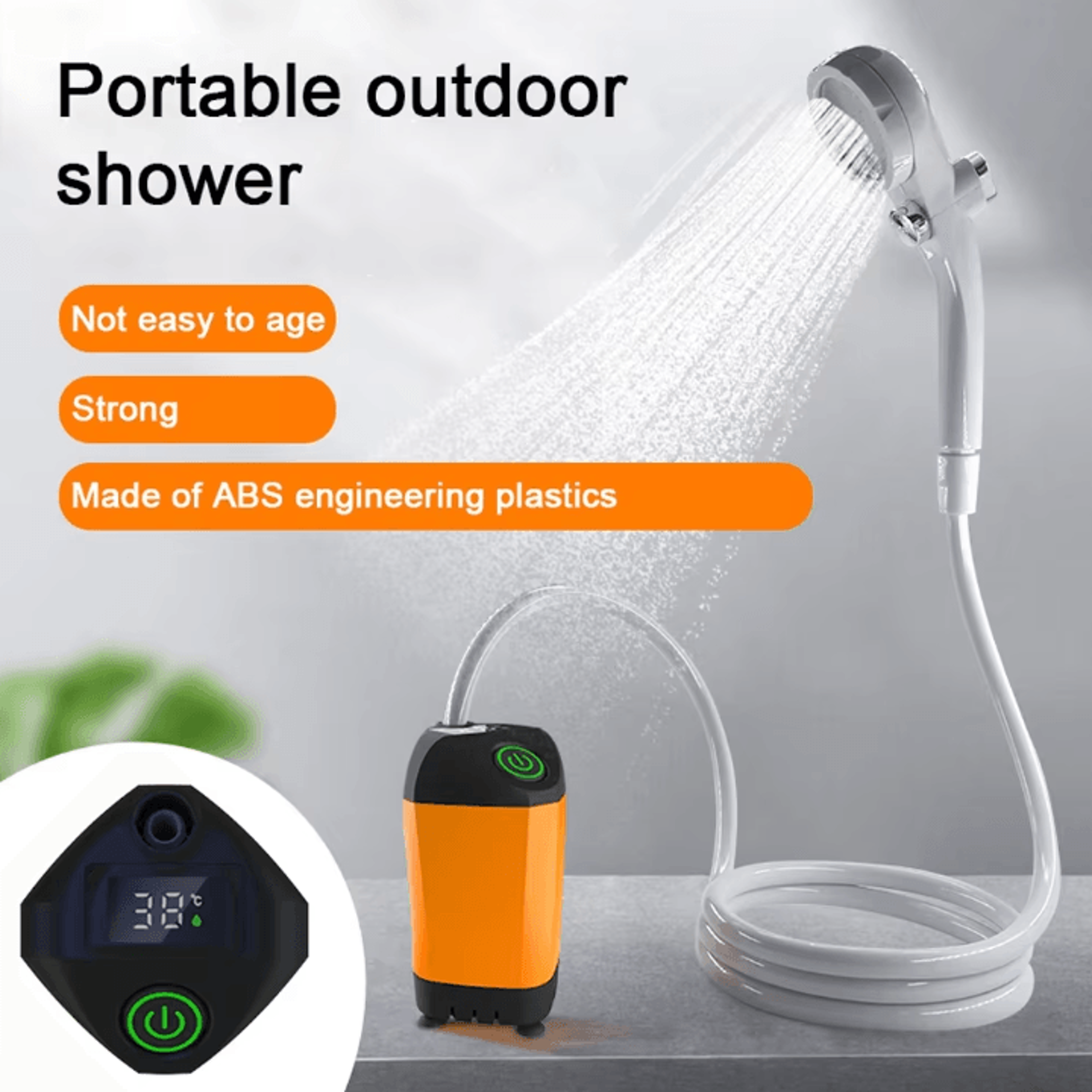 portable camping shower pump – usb rechargeable portable outdoor shower for camping, beach, hiking & pet washing