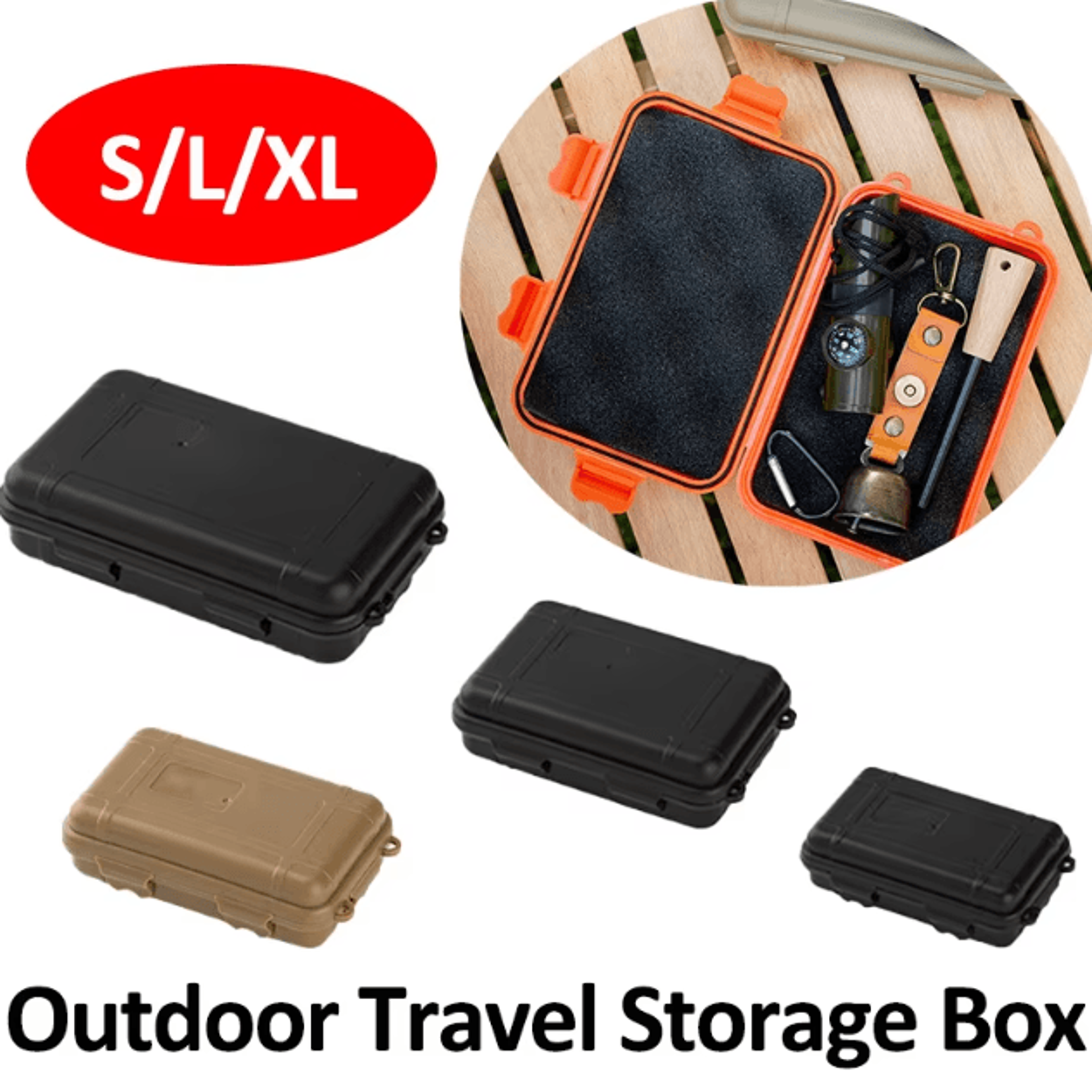 compact waterproof edc tool box – shockproof outdoor survival storage case for camping, fishing & emergency gear