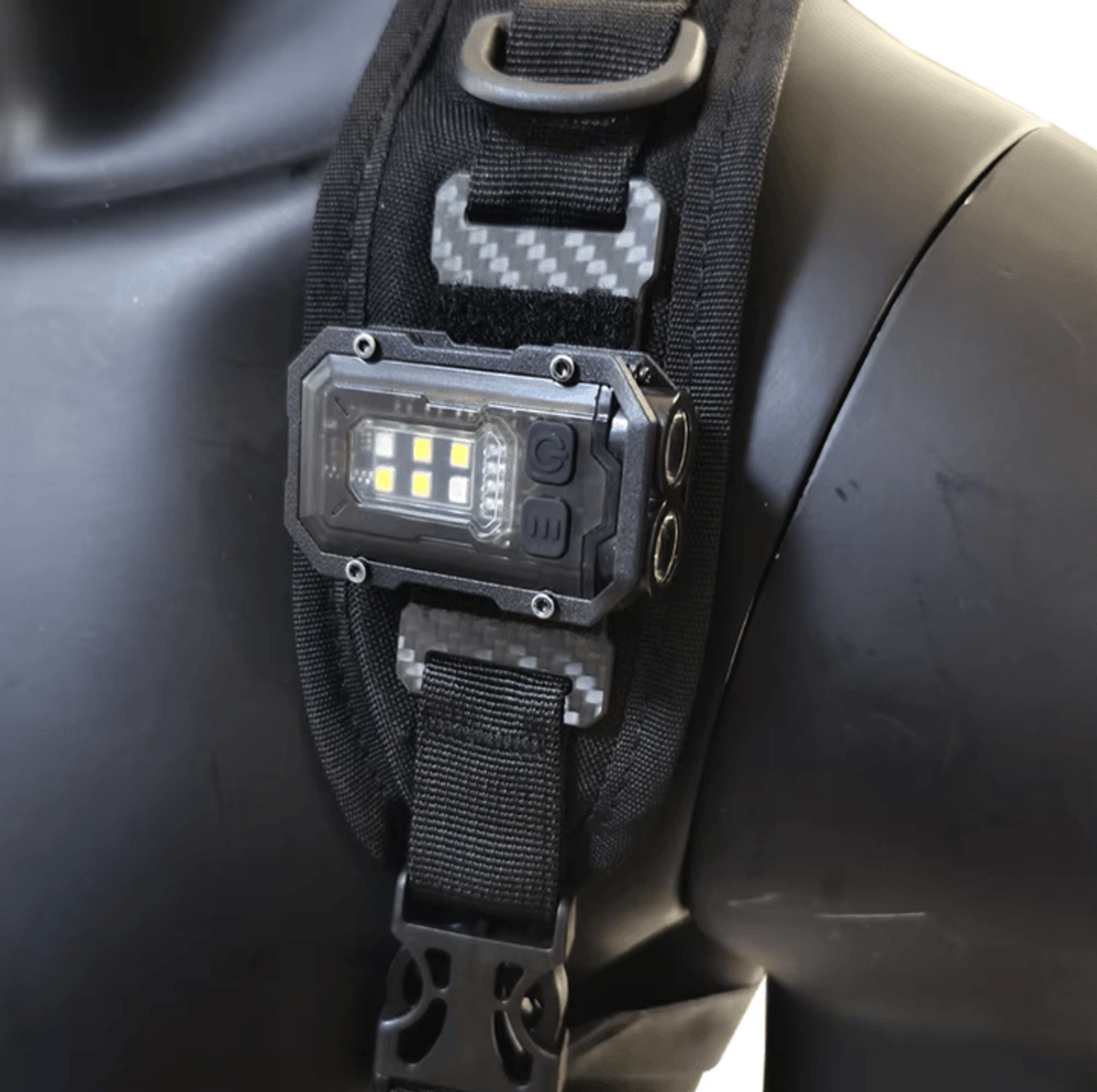 tactical edc mini flashlight backpack strap safety light for camping hiking with 25mm strap mount