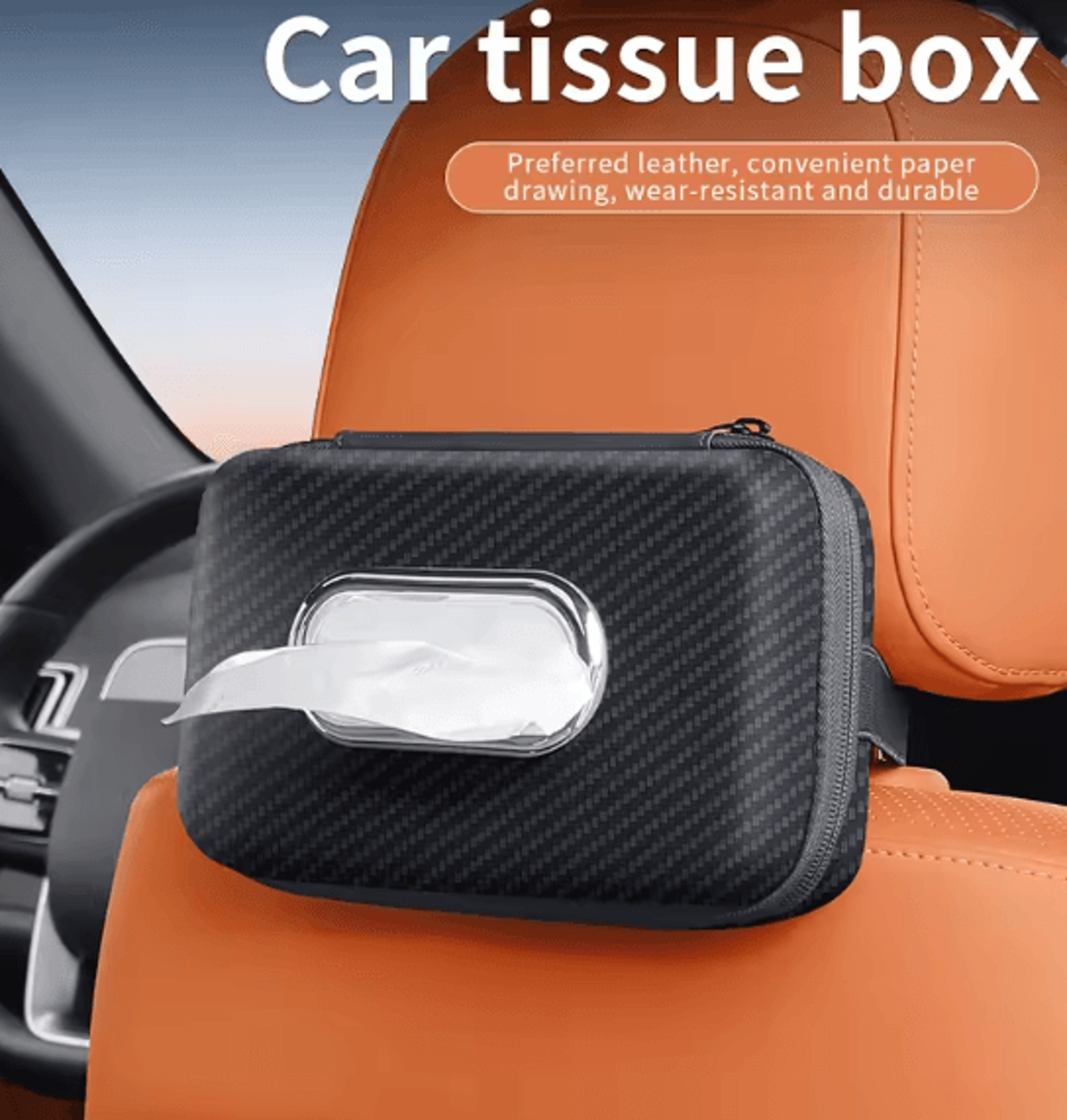 multifunction car sun visor tissue holder hanging car tissue organizer bag for armrest backseat and interior storage