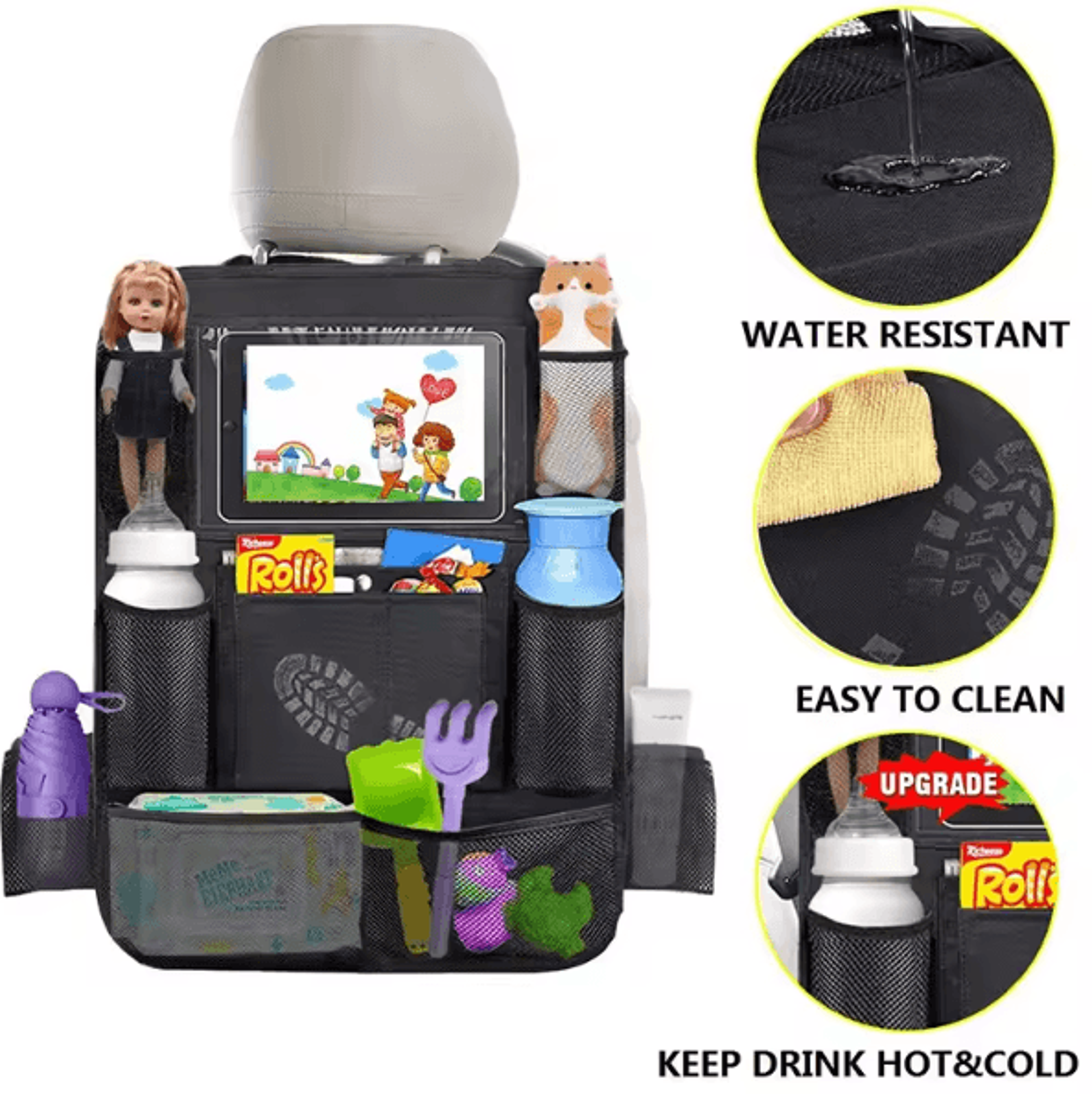 oxford cloth car seat back organizer multi pocket vehicle seat storage bag hanging backseat organizer pouch