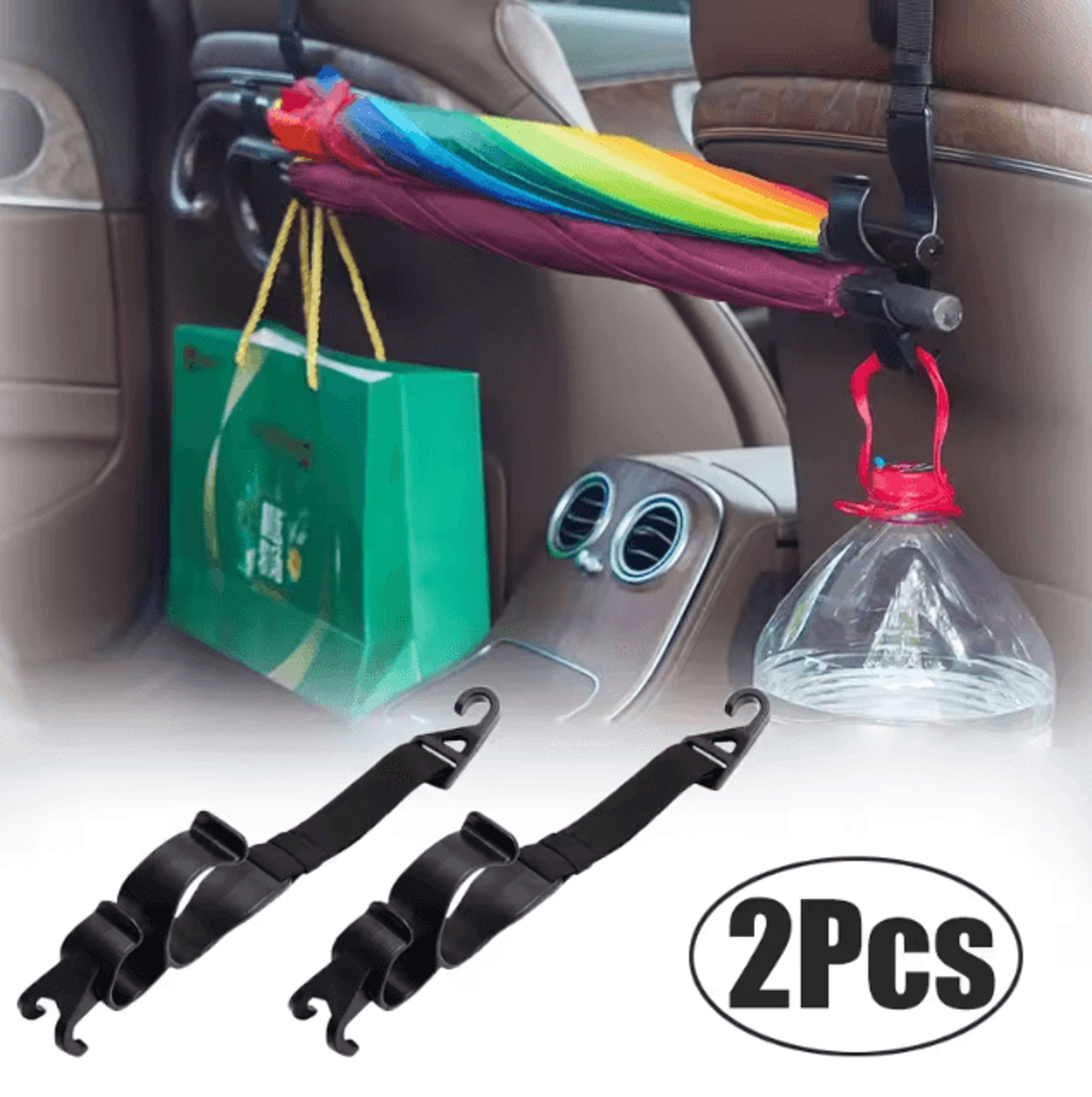 2 pack car trunk umbrella holder hook adjustable vehicle umbrella storage clip organizer for car interior accessories