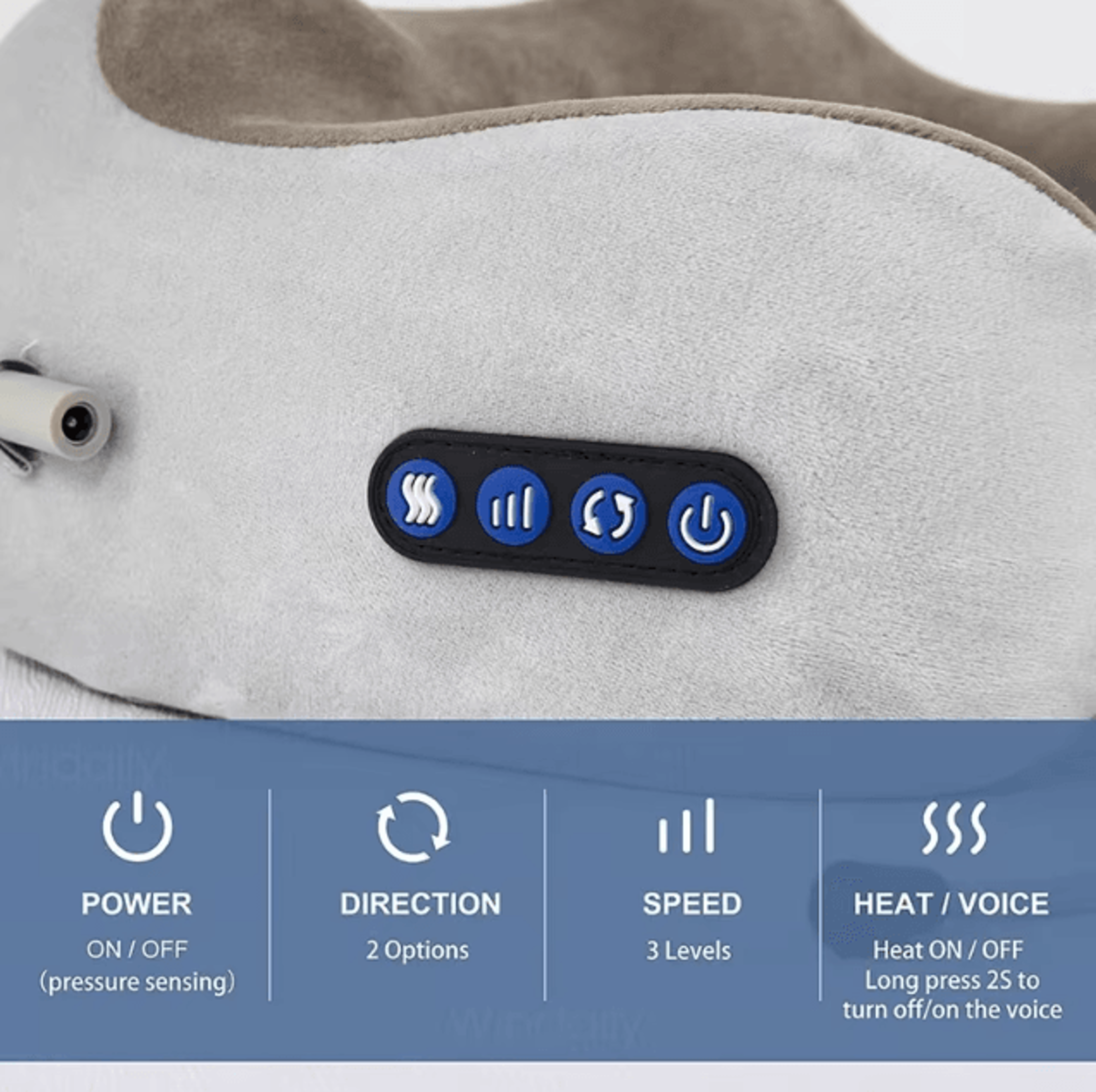 electric neck massager with heat vibration shiatsu kneading u shaped pillow for neck and shoulder relief