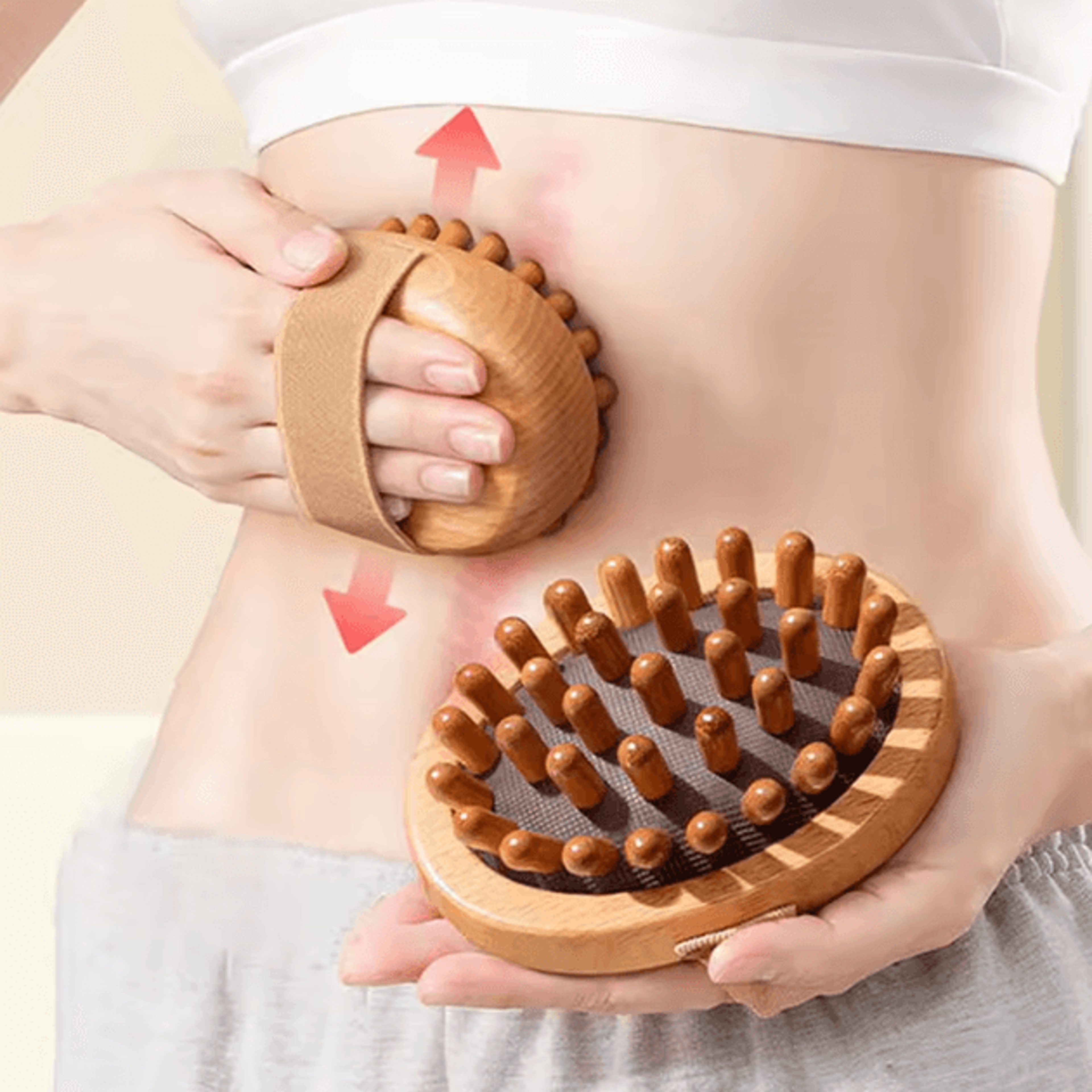 wooden anti-cellulite body & scalp massage brush with air cushion