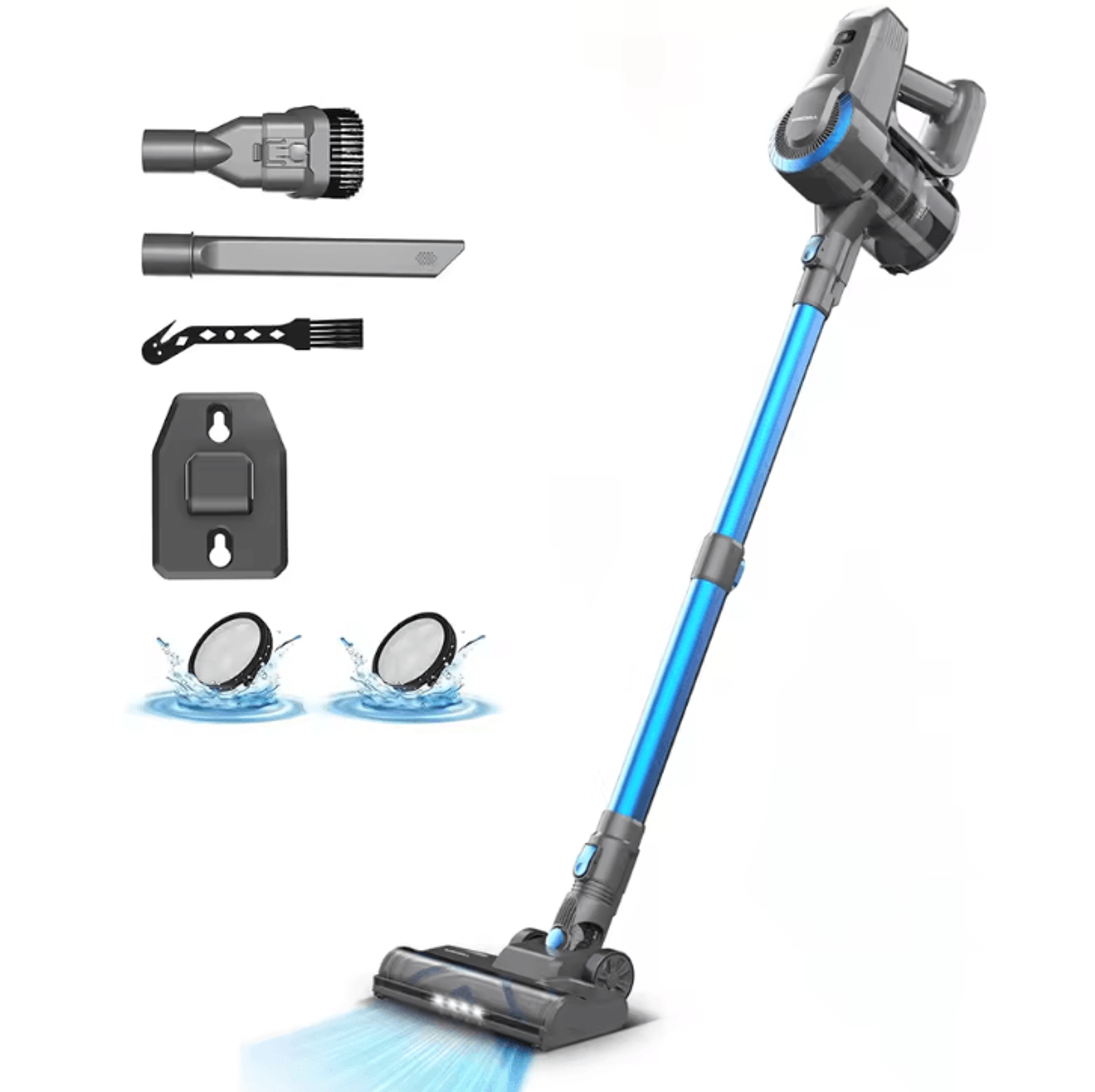 yisora n300 cordless stick vacuum – 20kpa lightweight vacuum cleaner for carpet, hard floors & pet hair