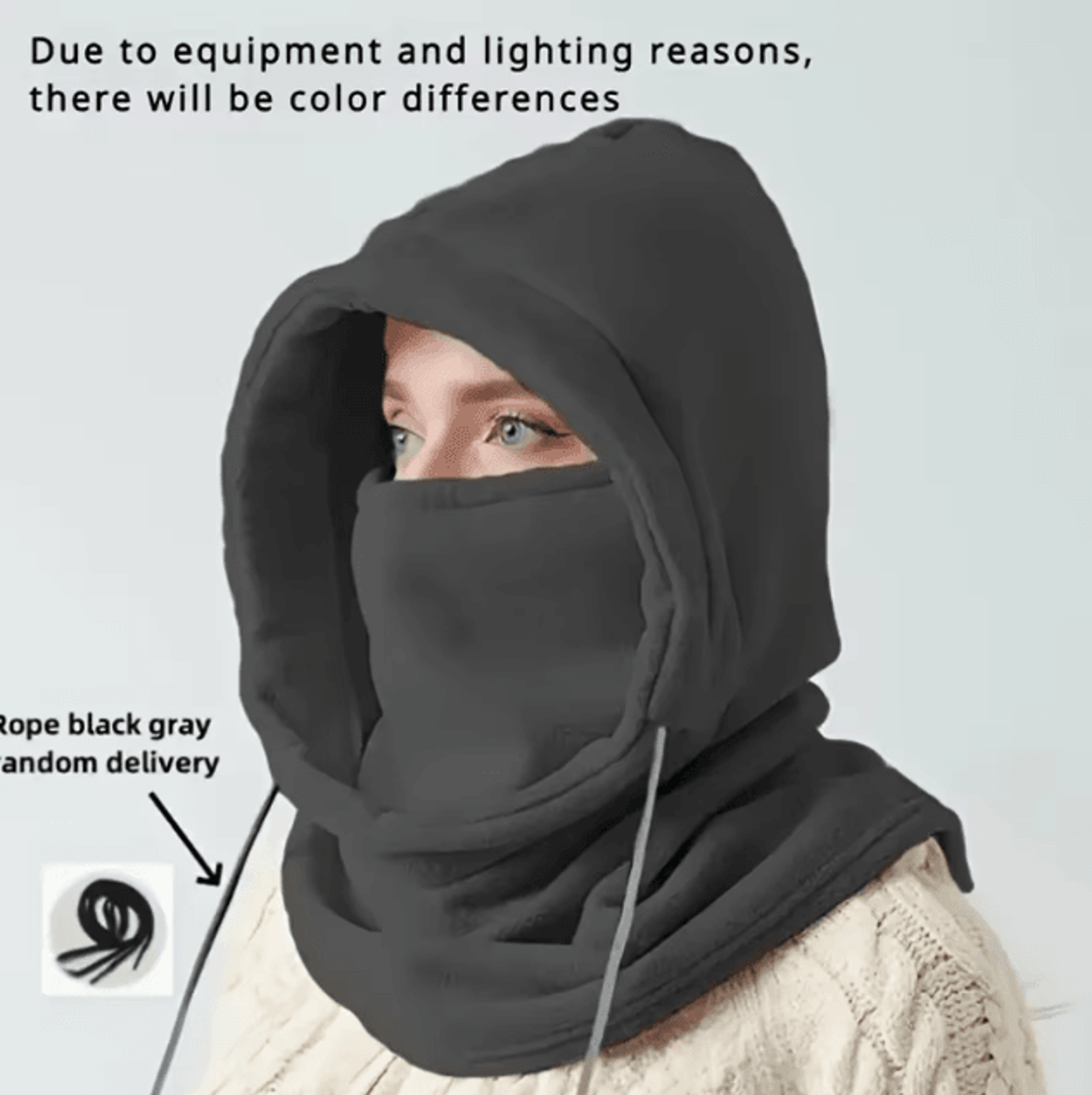 thermashield knit balaclava hood – windproof winter face mask for motorcycle & outdoor riding