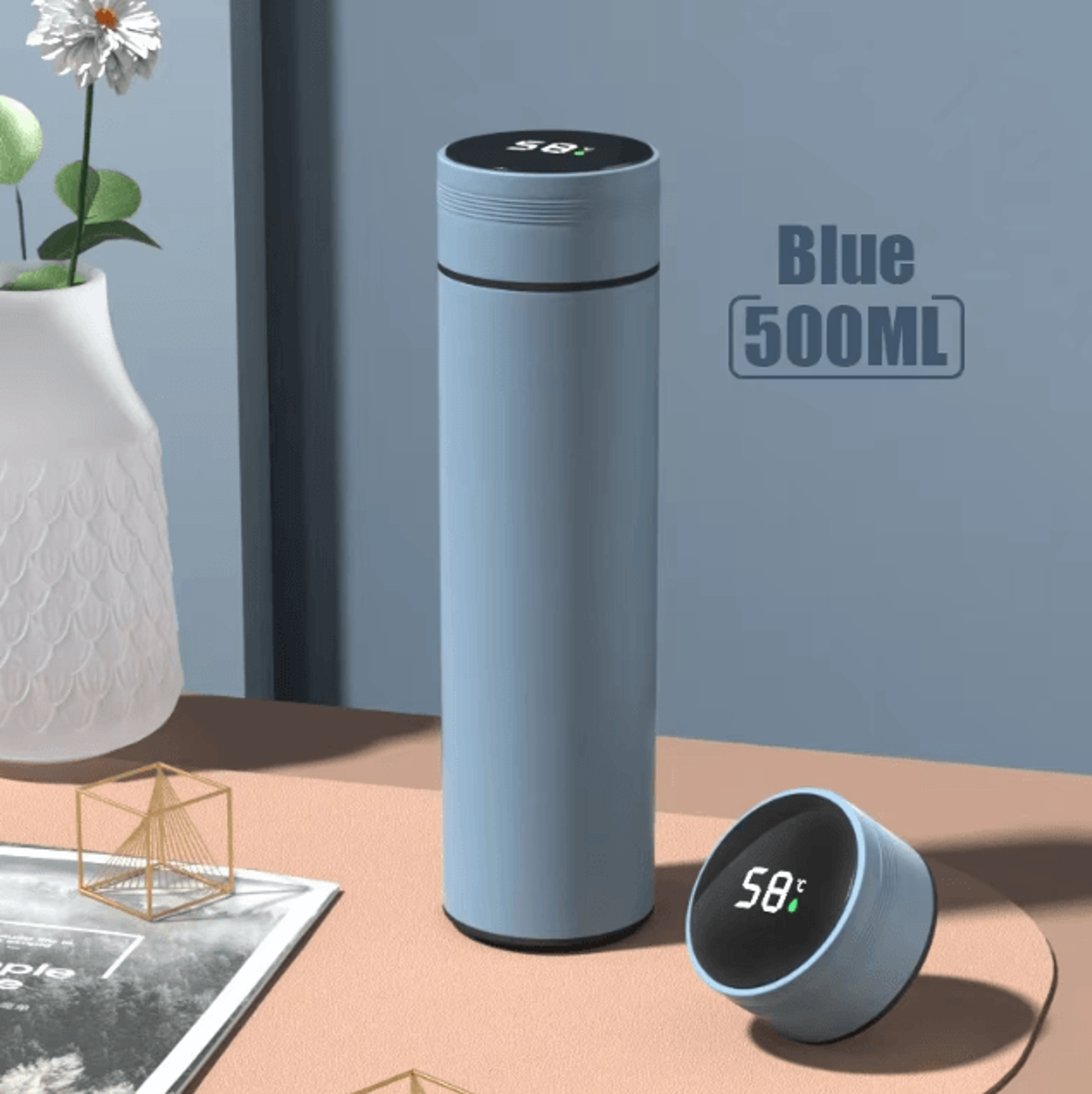 smarttemp 500ml digital thermos bottle – stainless steel vacuum flask with temperature display