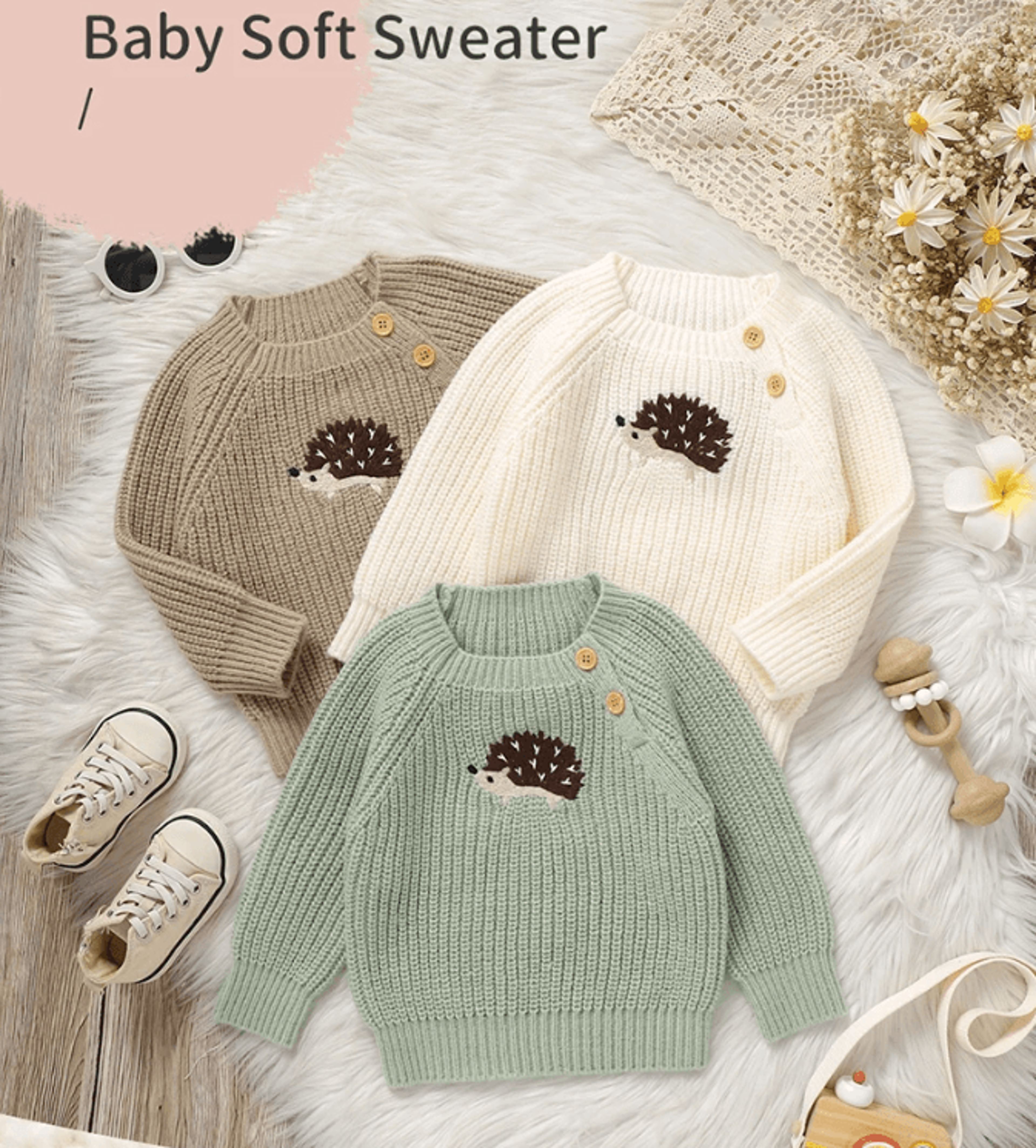 cartoon baby hedgehog knit sweater long sleeve toddler knitted pullover
