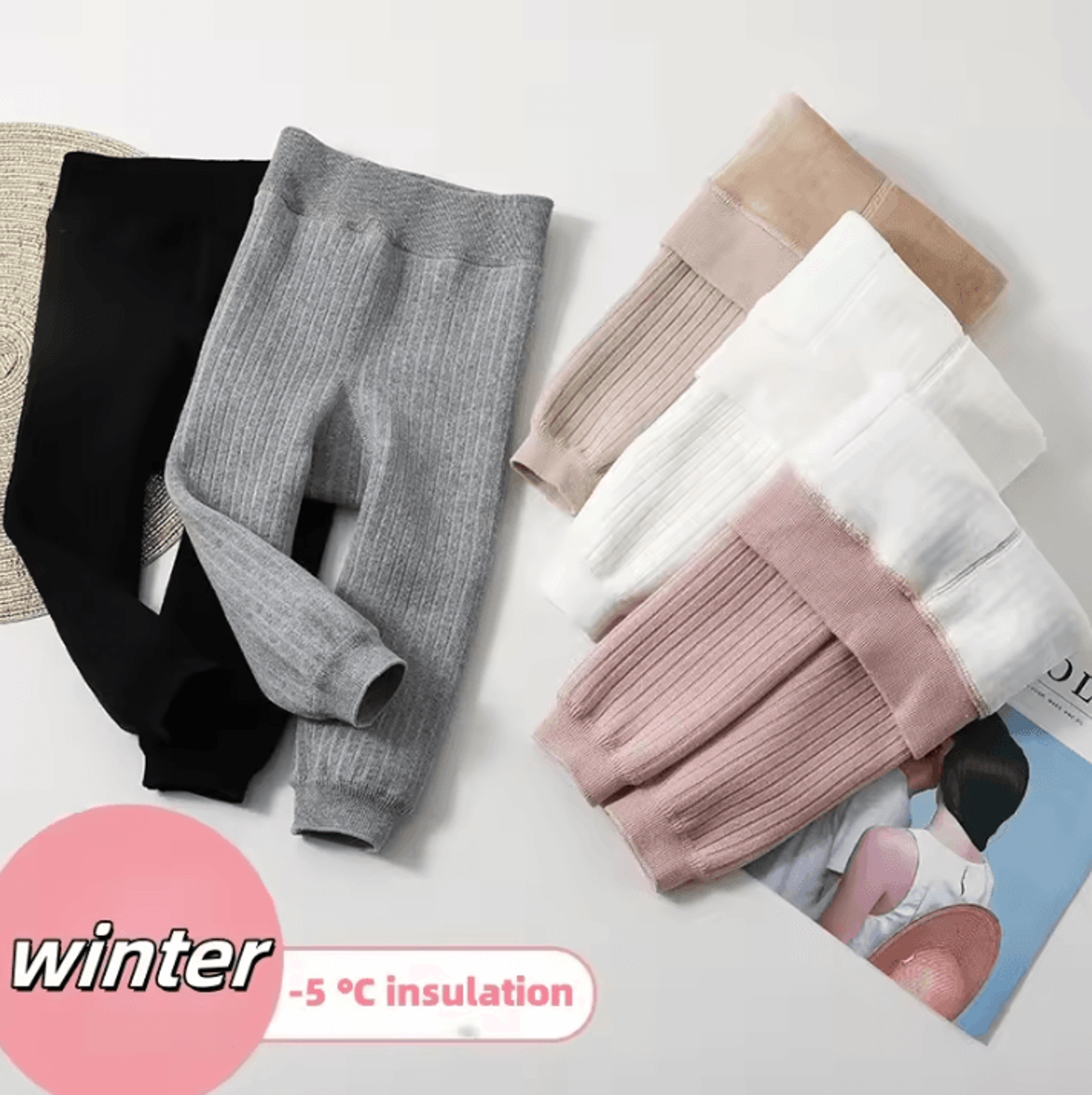 cozywarm toddler girls fleece lined leggings – soft stretch winter thermal leggings for kids