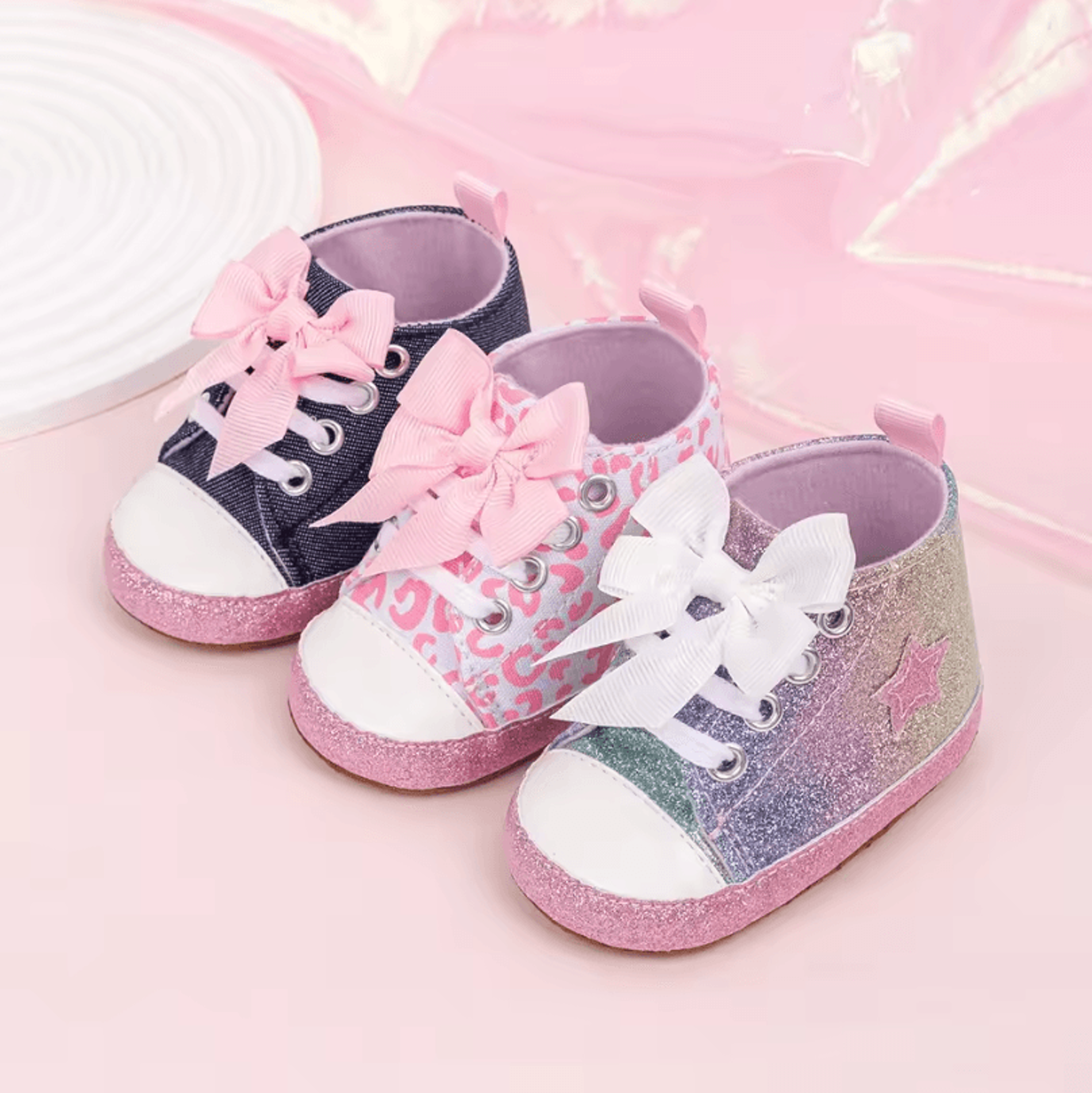 starstep baby high-top first walker sneakers – soft sole infant crib shoes with cute star design