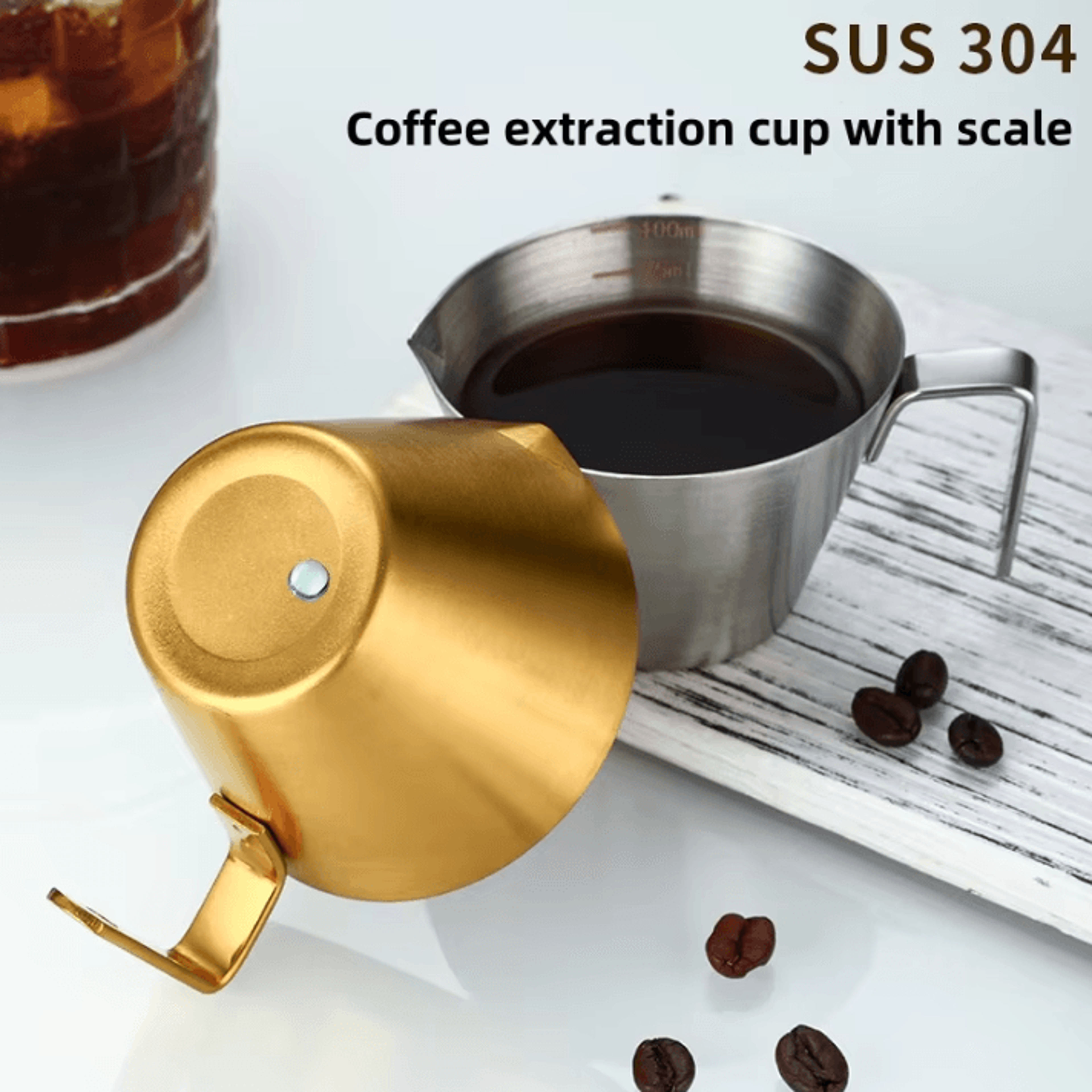 precisionbar 304 stainless steel espresso measuring cup – mini espresso extraction cup with scale