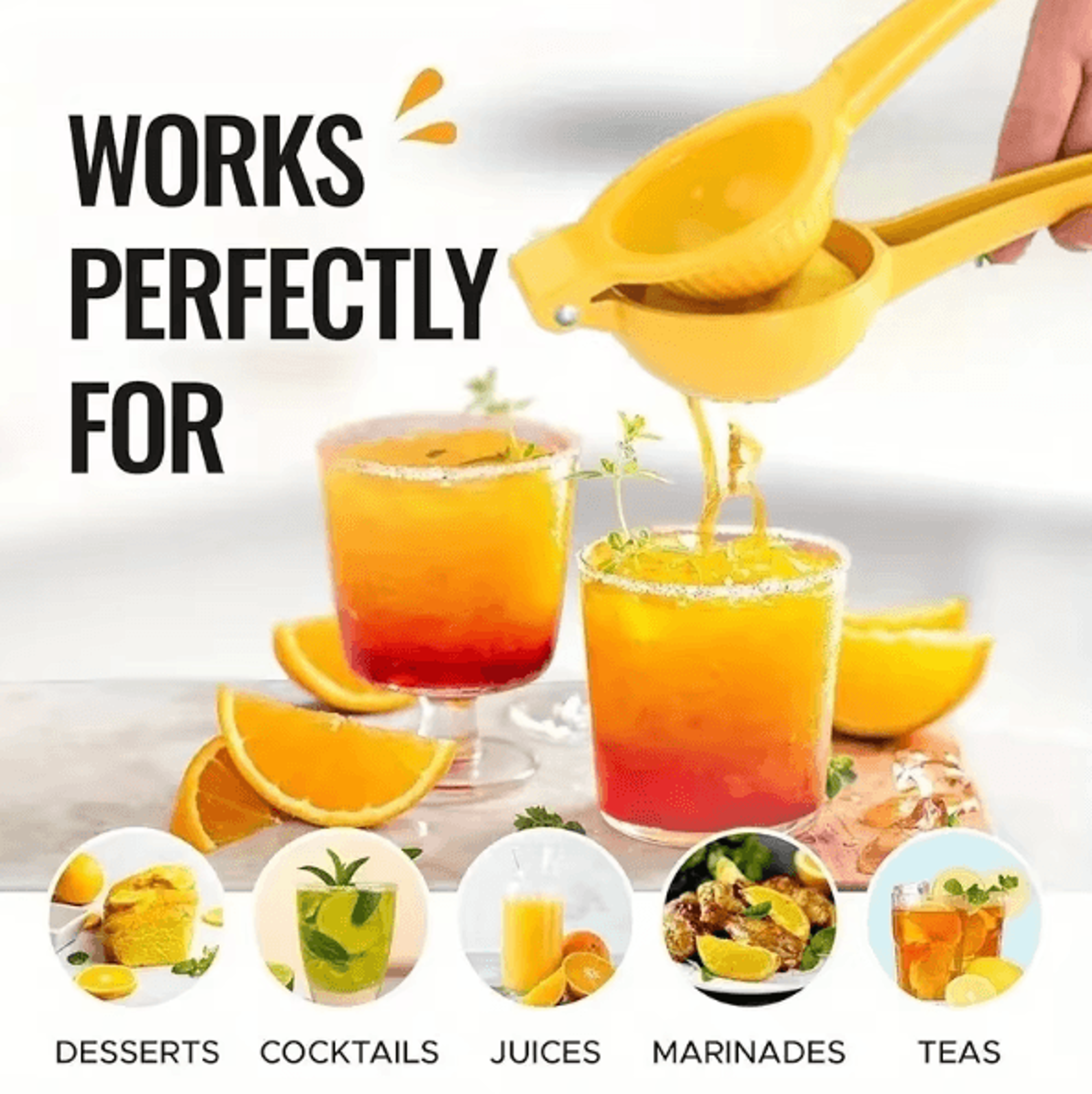freshpress stainless steel lemon squeezer – heavy-duty manual citrus press juicer