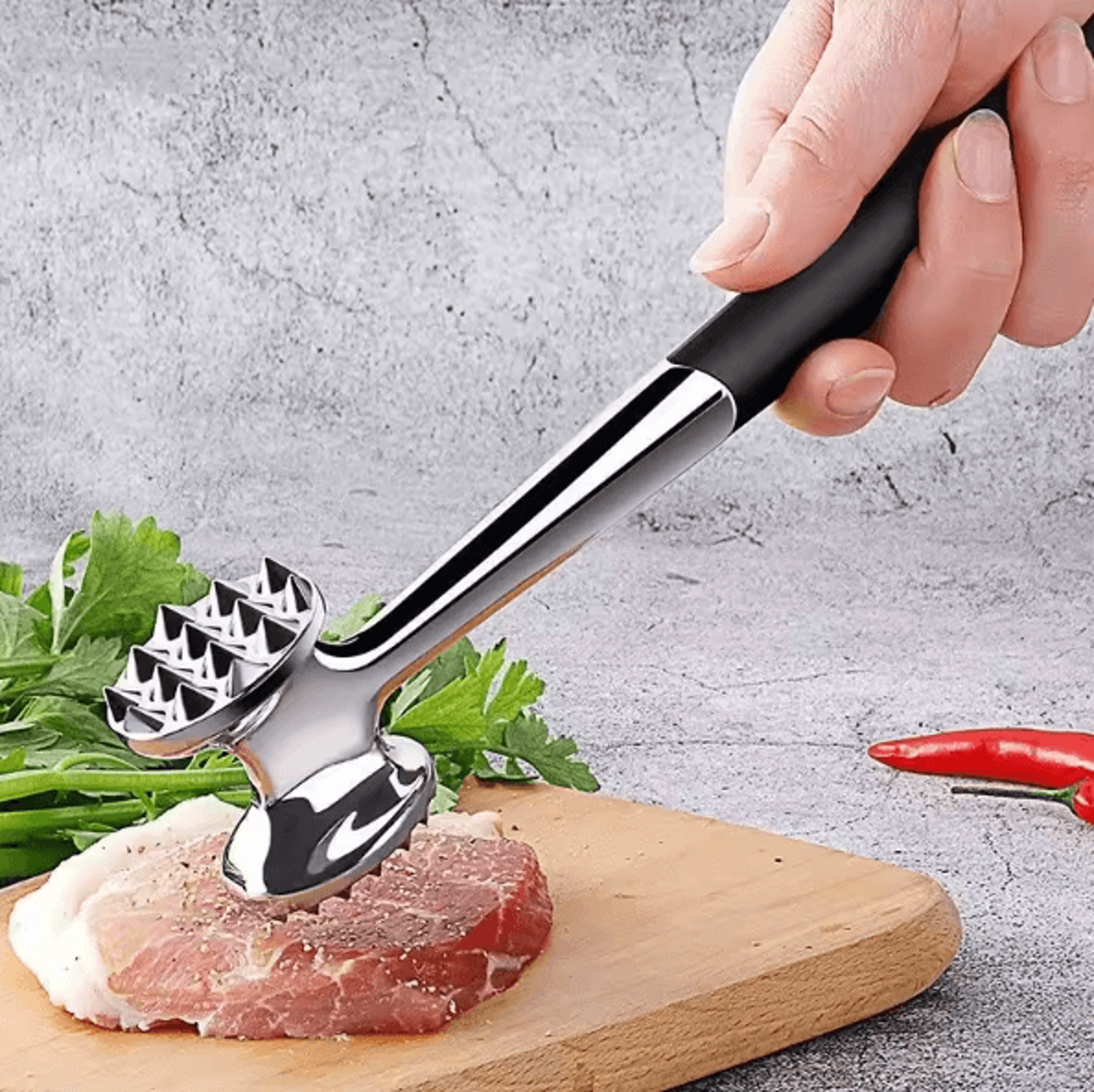 protender meat tenderizer hammer – double-sided zinc alloy meat hammer for steak & pork