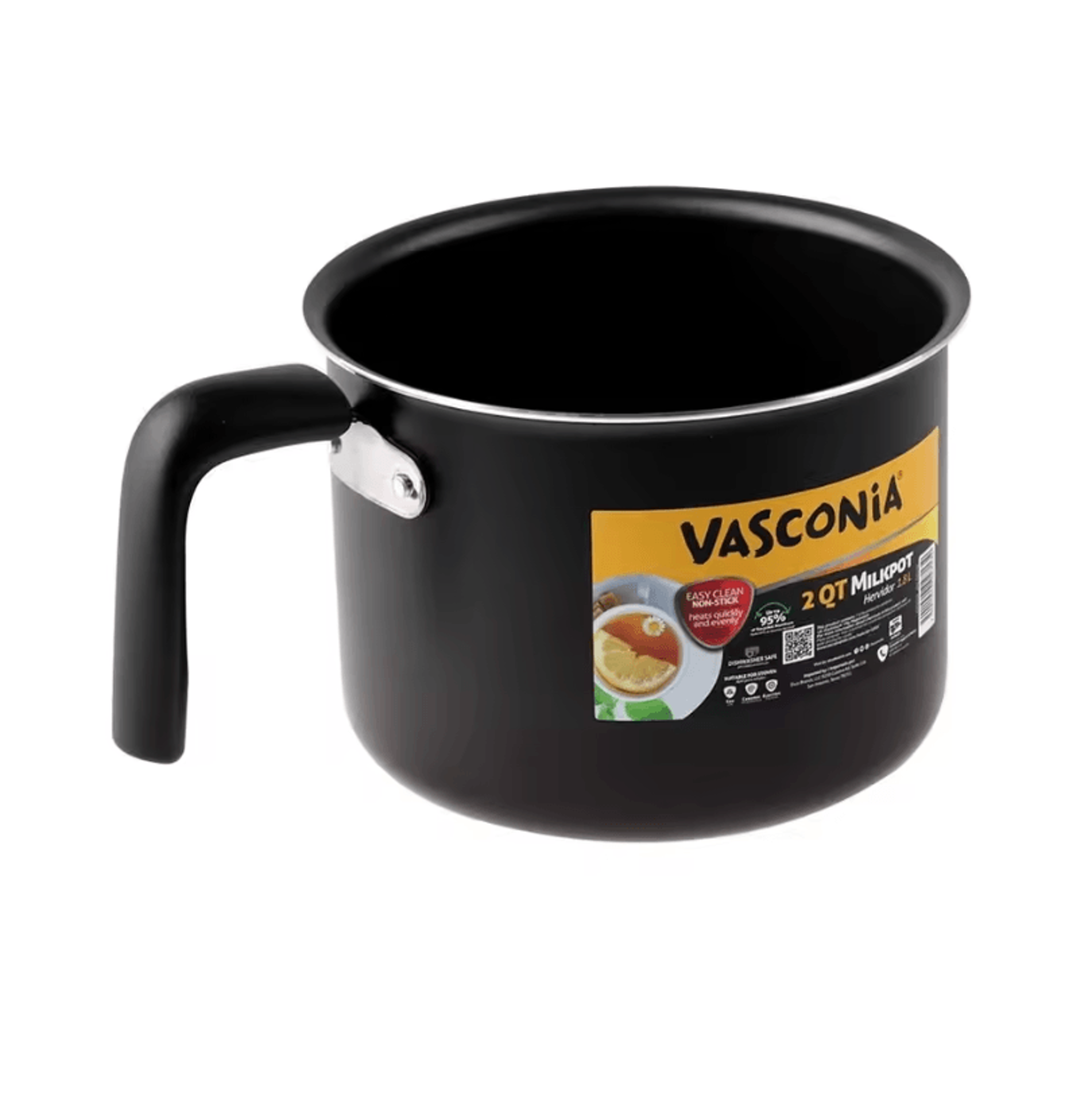 quickheat nonstick milk pot 2 quart aluminum milk saucepan for milk soups and liquid cooking