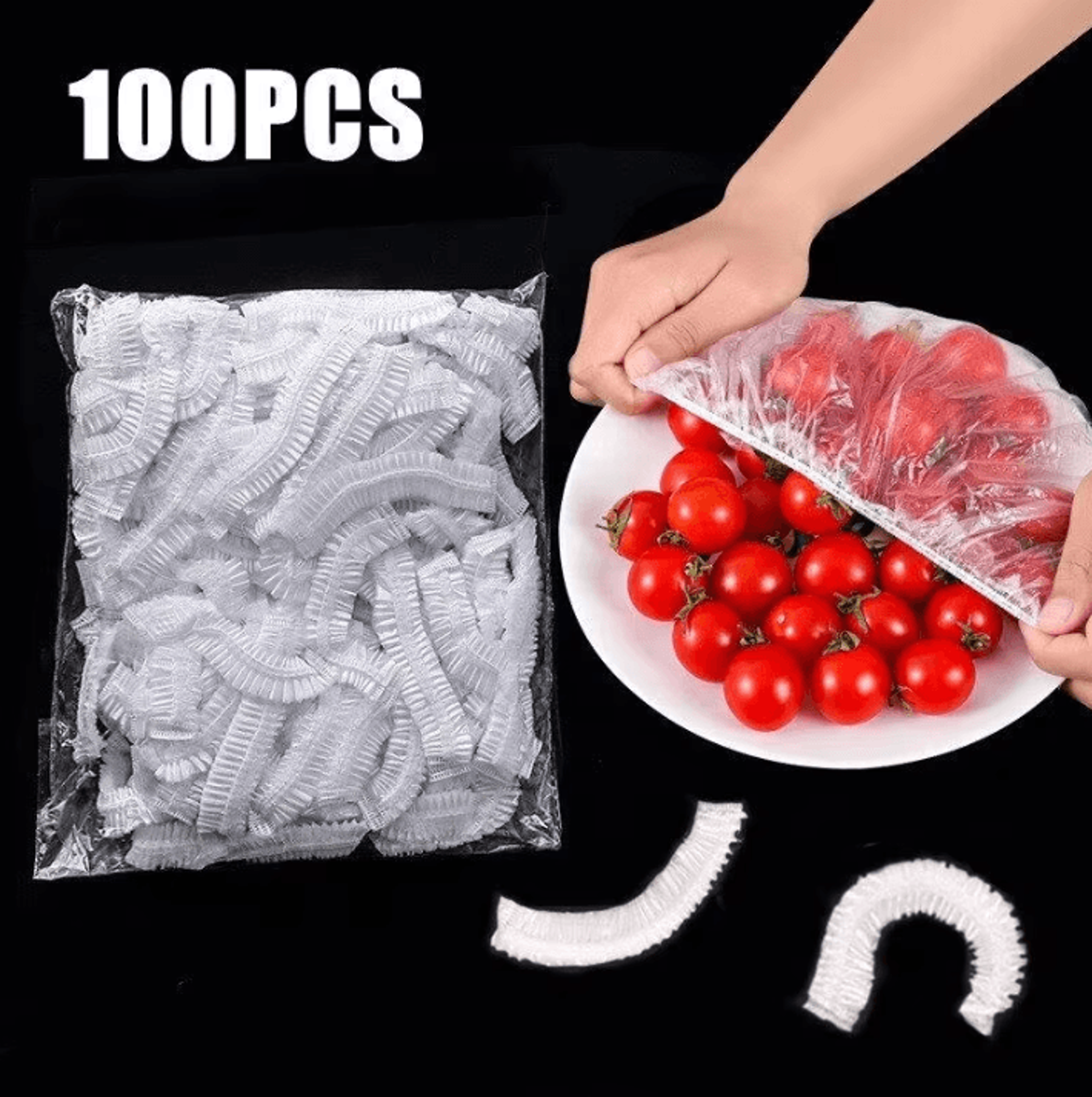 disposable elastic food covers – stretchable plastic food storage covers for bowls, fruits & refrigerator fresh keeping